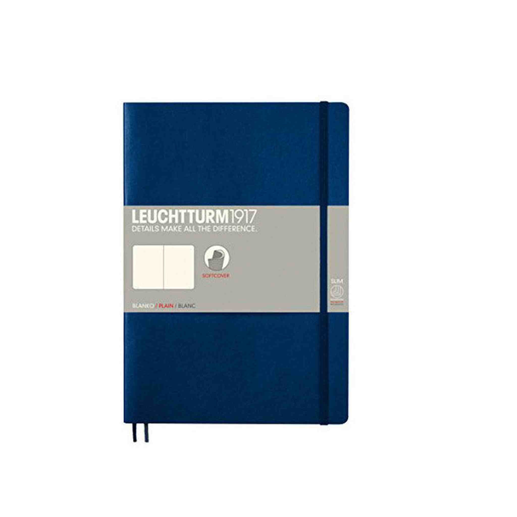 LEUCHTTURM1917 - Composition B5 Plain Softcover Notebook Navy - 123 Numbered Pages Leuchtturm