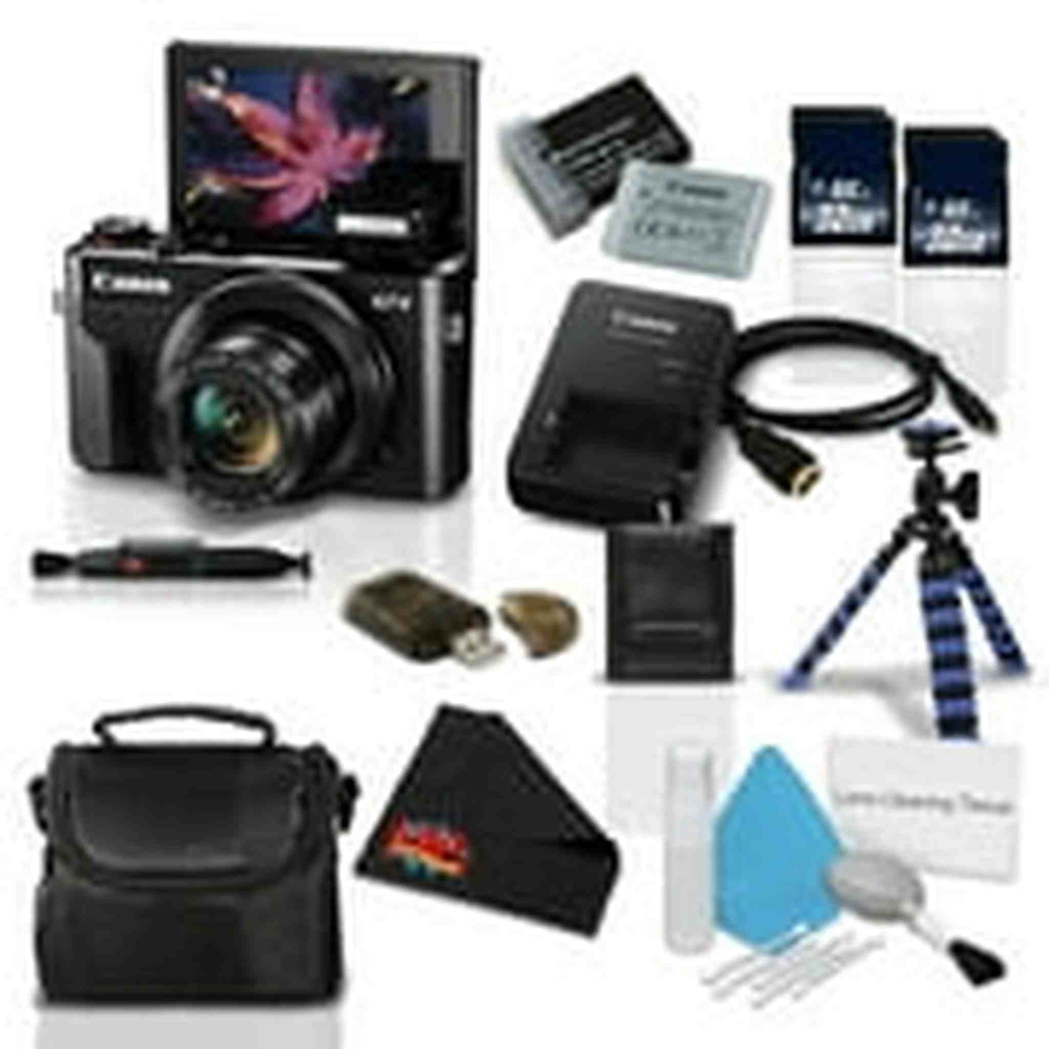 Canon PowerShot G7 X Mark II w/Accessories Bundle- Digital Camera w/1 Inch CMOS Sensor Tilt LCD Screen Touchscreen Acces Canon