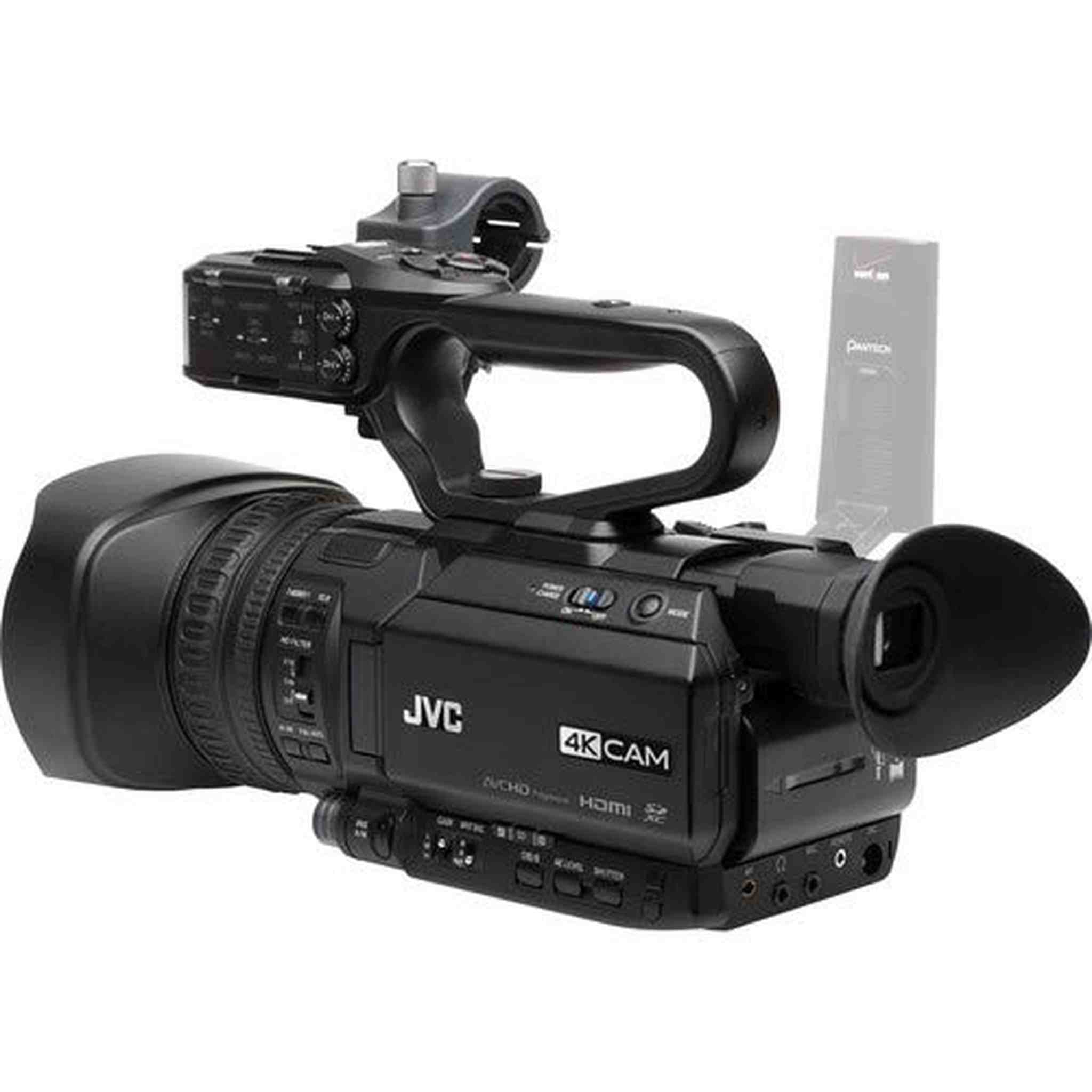 JVC GY-HM250 UHD 4K Streaming Professional Video Camcorder - Bundle with 64GB Memory Card + LCD Screen Protectors + More JVC