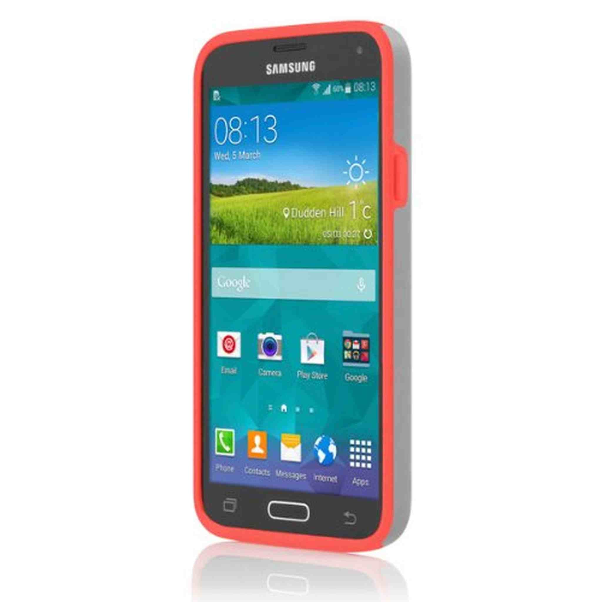 Incipio Stowaway for Samsung Galaxy S5 - Gray/Neon Orange Incipio