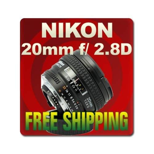 Nikon AF FX NIKKOR 20mm f/2.8D Fixed Zoom Lens with Auto Focus for Nikon DSLR Cameras International Version No Warranty - Used Nikon