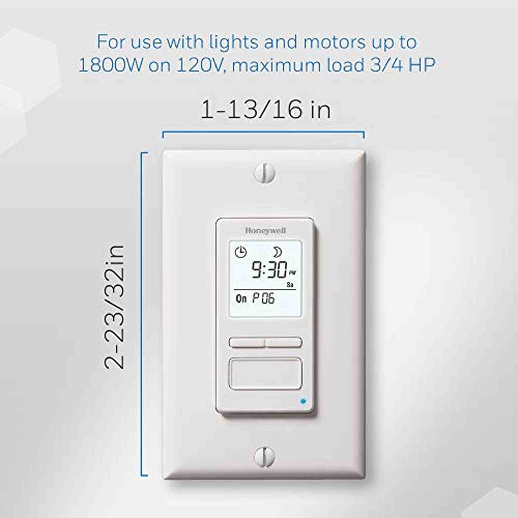 Honeywell Home RPLS740B1008 Econoswitch 7-Day Programmable Light Switch Timer, White Honeywell