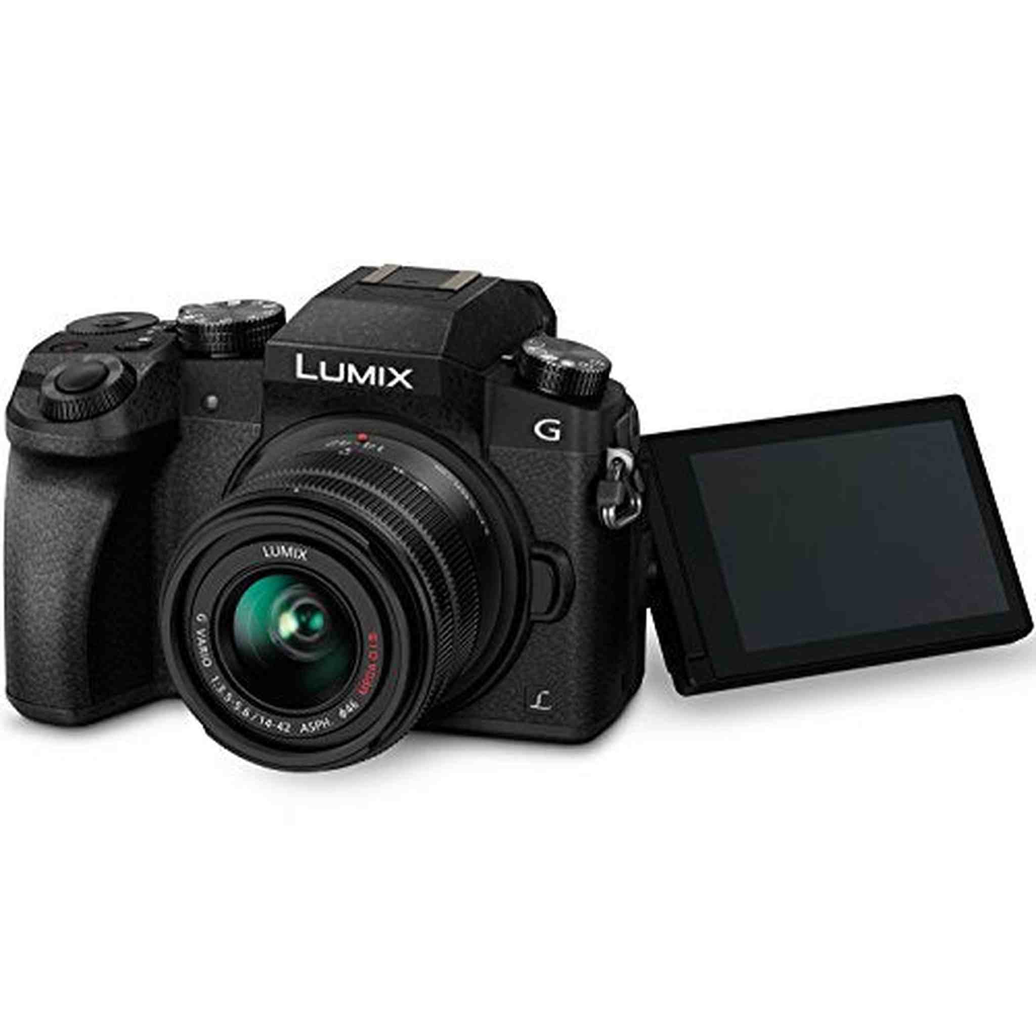 PANASONIC LUMIX G7 4K Digital Mirrorless Camera Bundle with LUMIX G Vario 14-42mm and 45-150mm Dual Lens Kit Panasonic