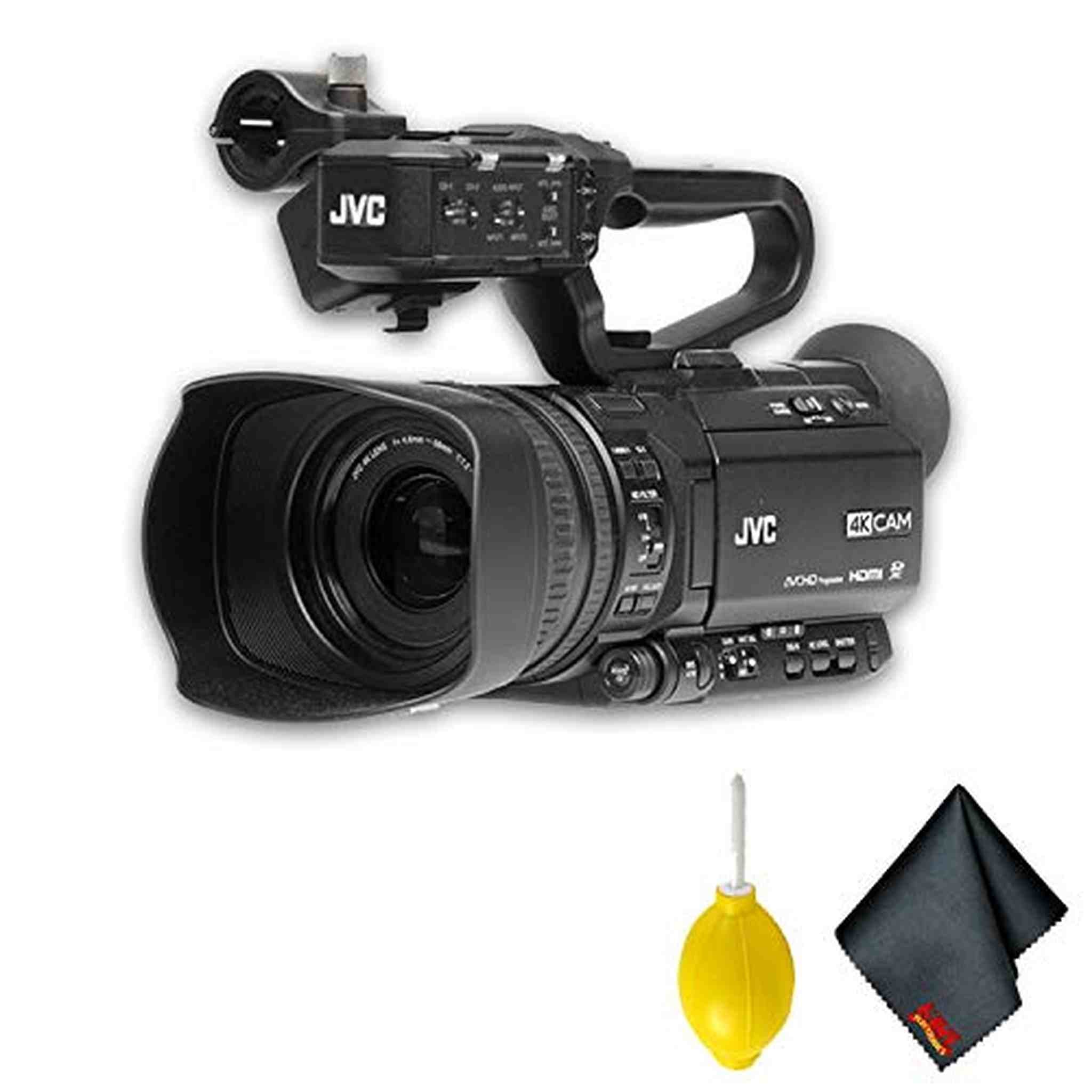 JVC GY-HM250 UHD 4K Streaming Camcorder with Built-in Lower-Thirds Graphics Basic Accessory Bundle JVC