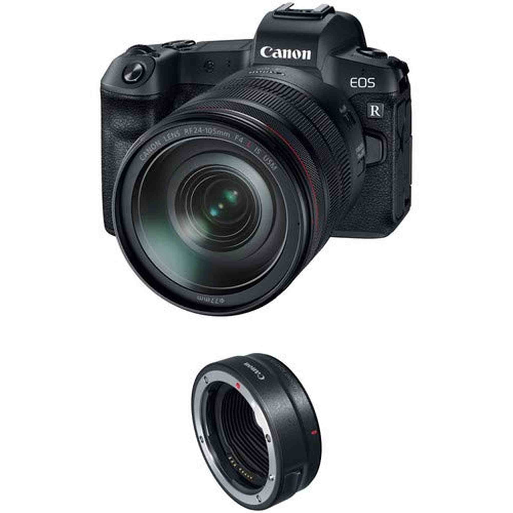 Canon EOS R Mirrorless Digital Camera with 24-105mm Lens and Mount Adapter EF-EOS R Kit International Model Advanced Bundle Canon