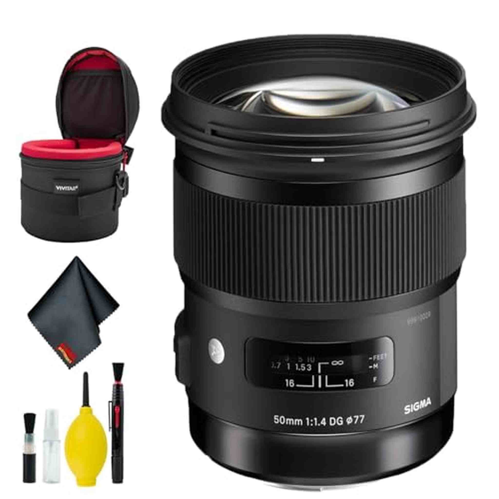 Sigma 50mm f/1.4 DG HSM Art Lens for Nikon F USA Deluxe Bundle Sigma