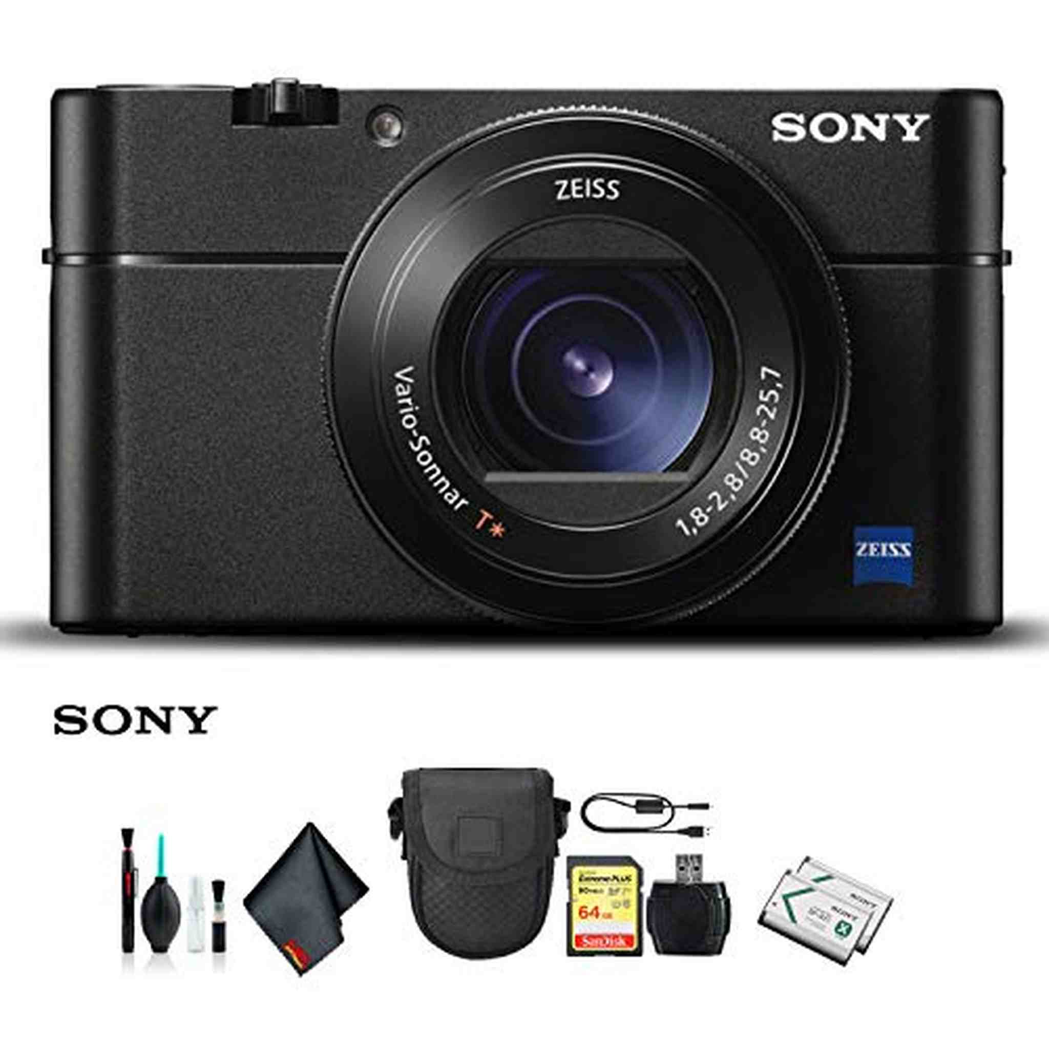 Sony Cyber-shot DSC-RX100 VA Camera DSC-RX100M5A/B With Soft Bag, Additional Battery, 64GB Memory Card, Card Reader , Plus Essential Accessories Sony