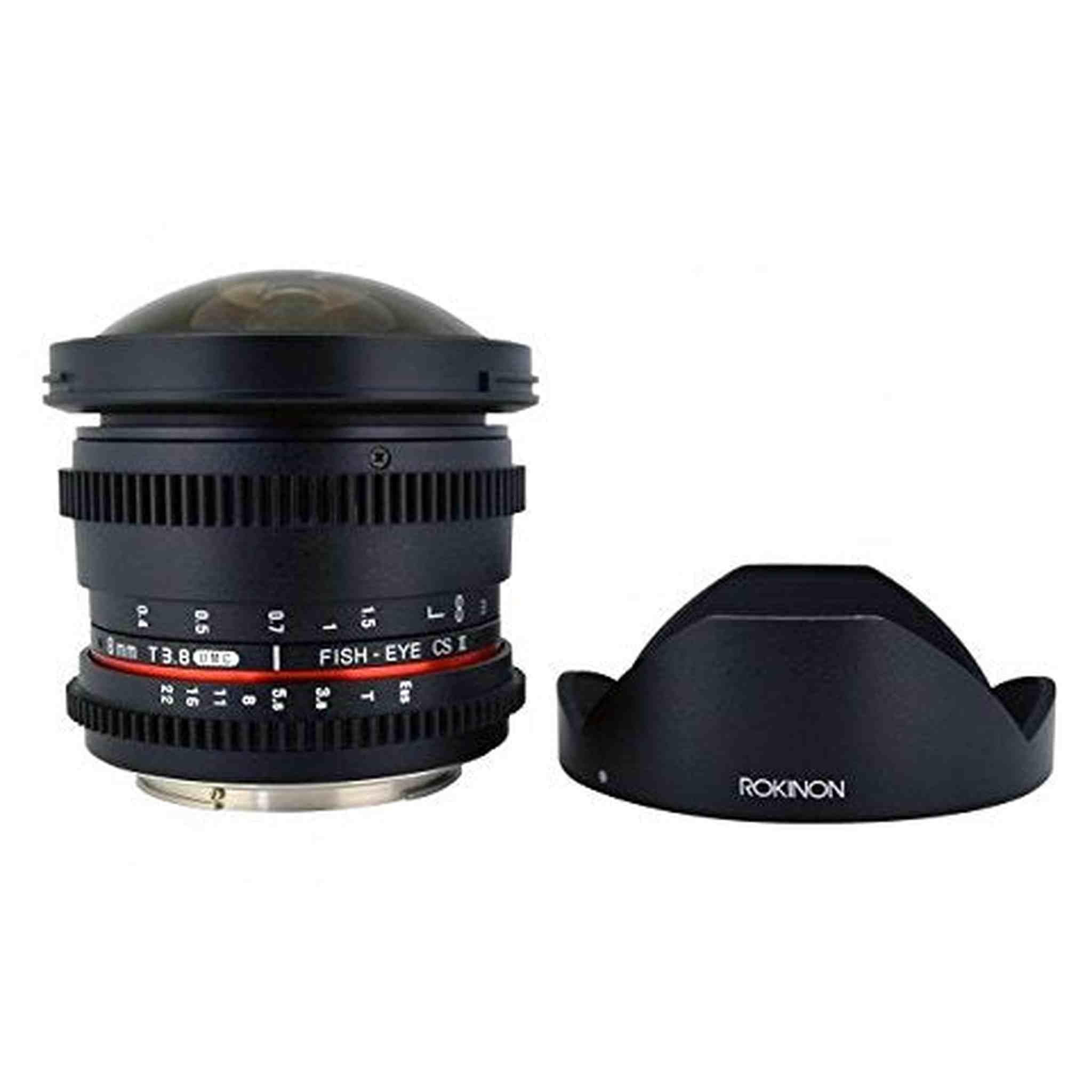 Rokinon 8mm T/3.8 Fisheye Cine Lens with Removable Hood for Sony E Rokinon