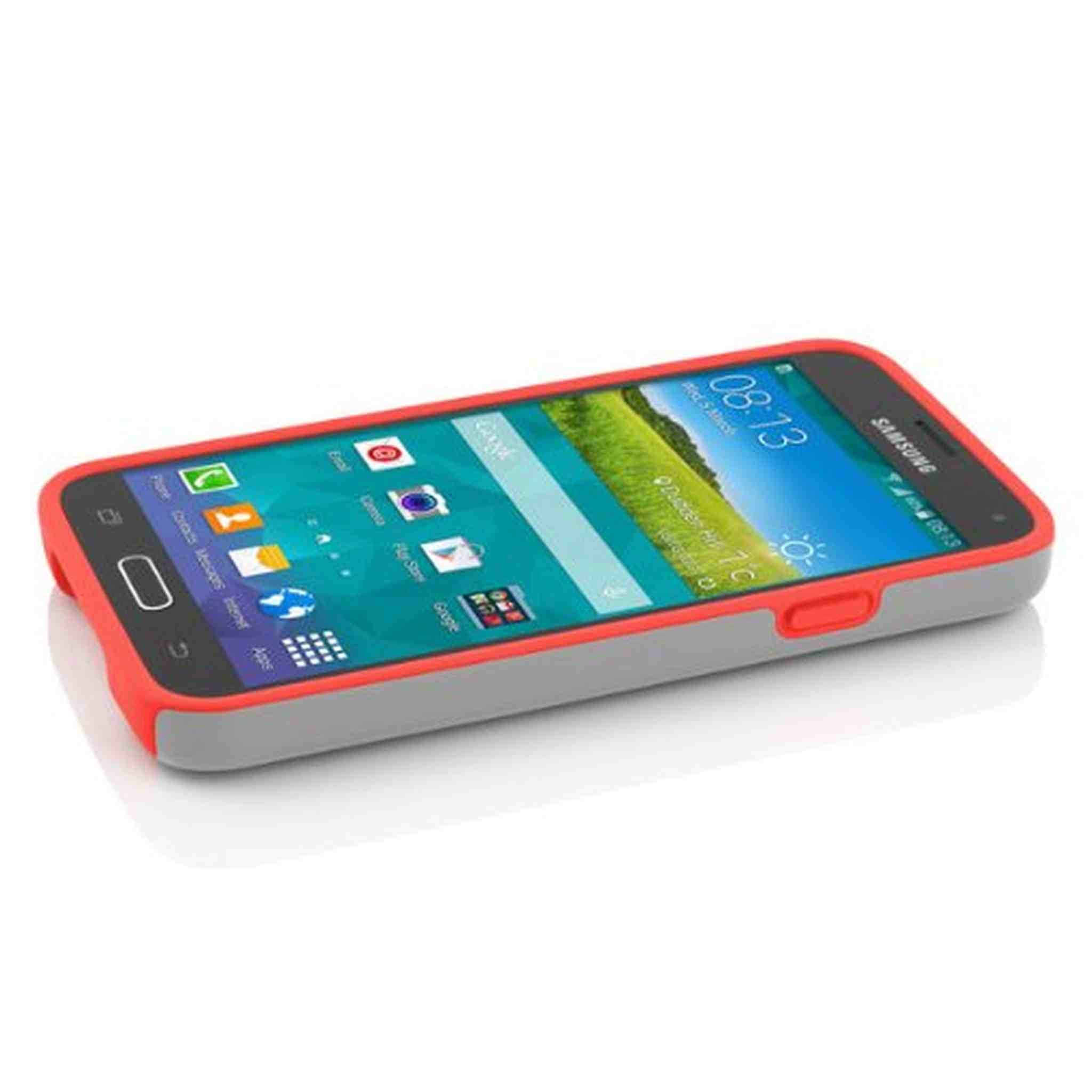 Incipio Stowaway for Samsung Galaxy S5 - Gray/Neon Orange Incipio