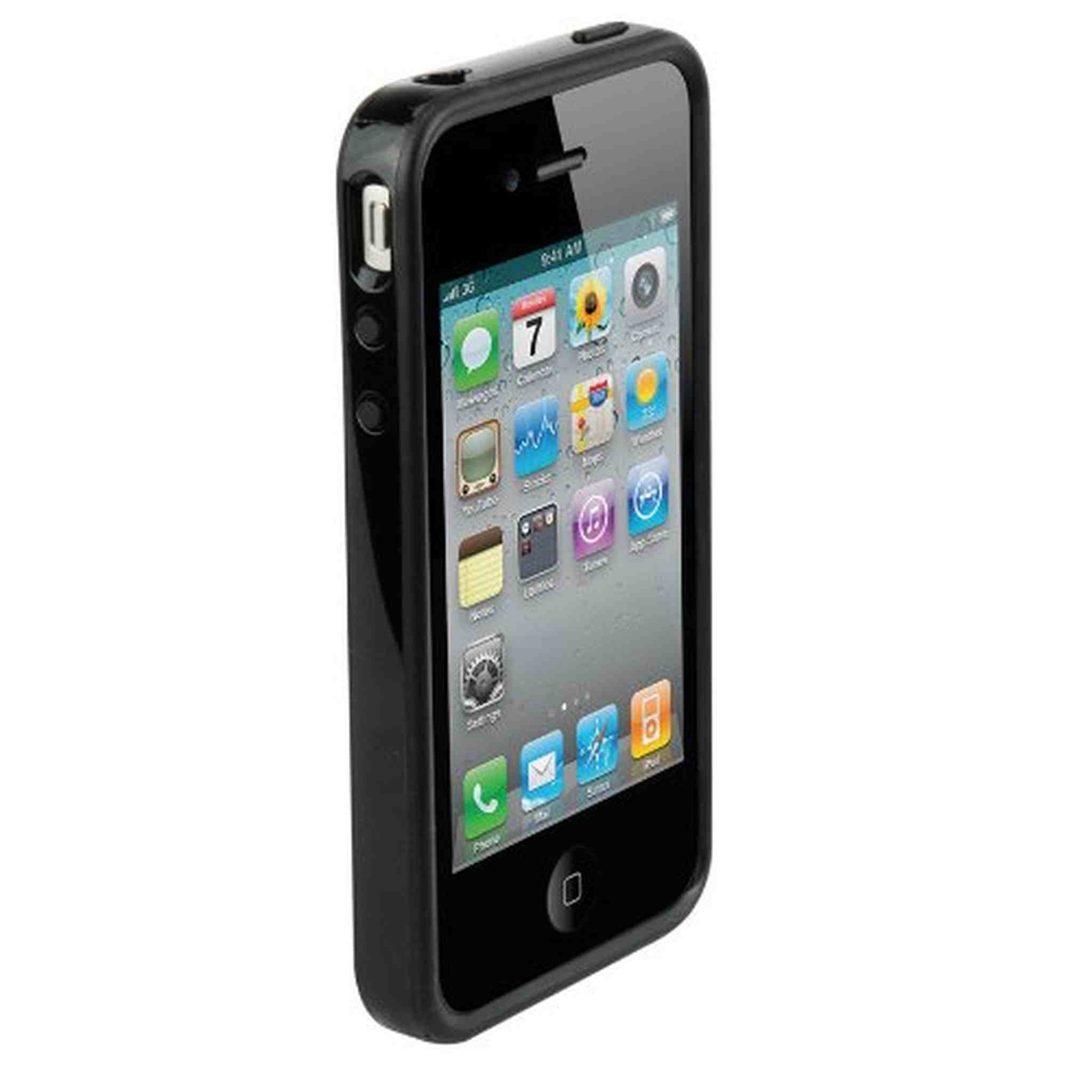 Scosche IP4EBKV Polycarbonate & rubber edge case for iPhone 4 Black / Black Scosche