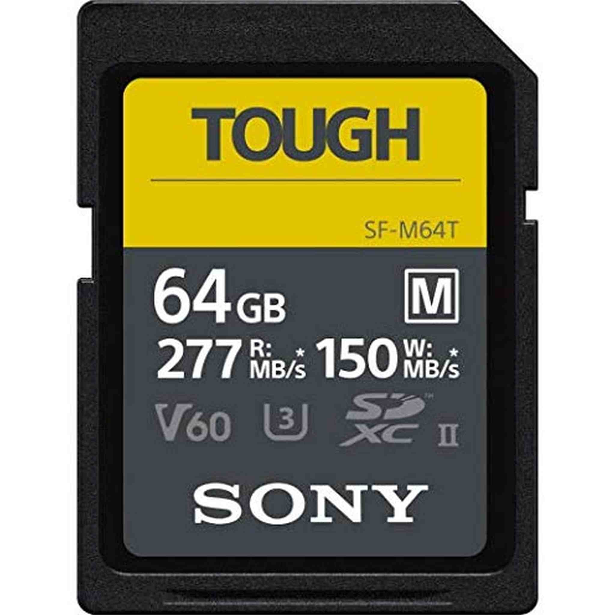 Sony TOUGH-M series SDXC UHS-II Card 64GB, V60, CL10, U3, Max R277MB/S, W150MB/S SF-M64T/T1 Sony