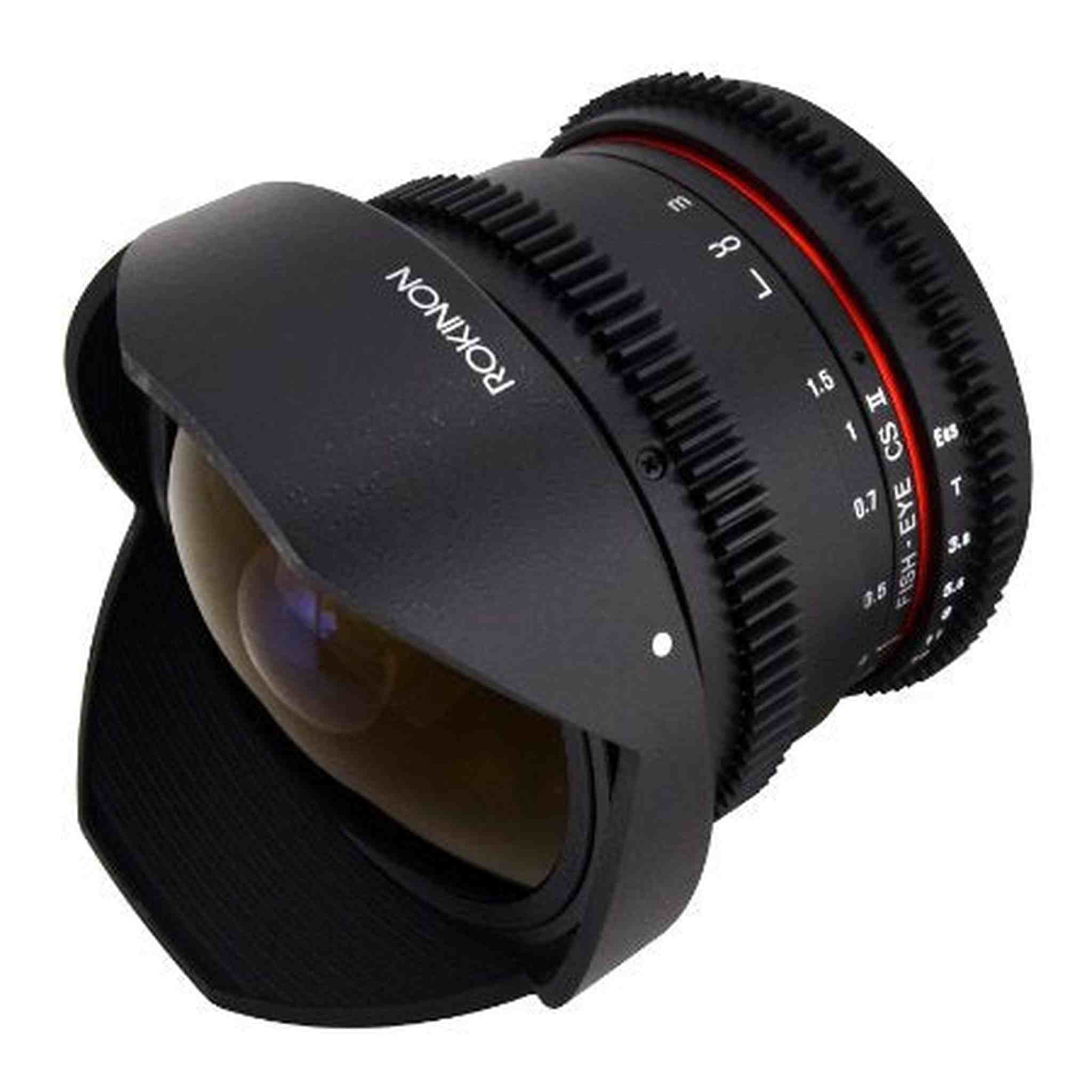 Rokinon RKHD8MV-N HD 8mm t/3.8 Fisheye Lens for Nikon with De-clicked Aperture and Removable HoodWide-Angle Lens Rokinon