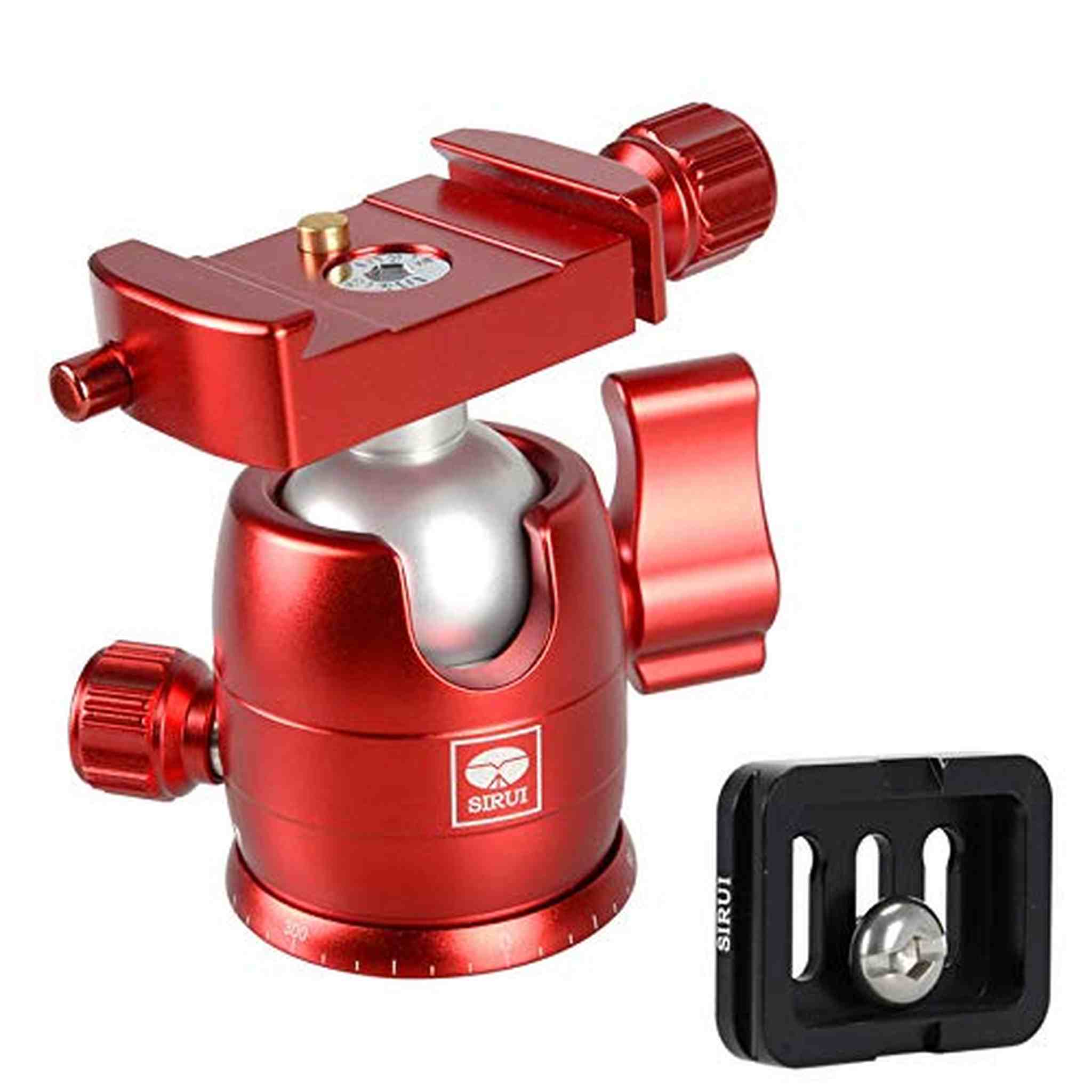 Sirui B-00 Aluminum Mini Ball Head with TY-C10 Plate, 11 lb Capacity, Red Sirui