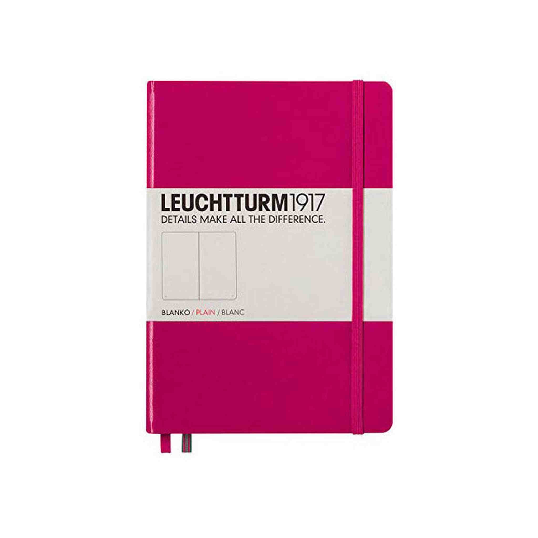 LEUCHTTURM1917 - Medium A5 Plain Hardcover Notebook Berry - 251 Numbered Pages Leuchtturm