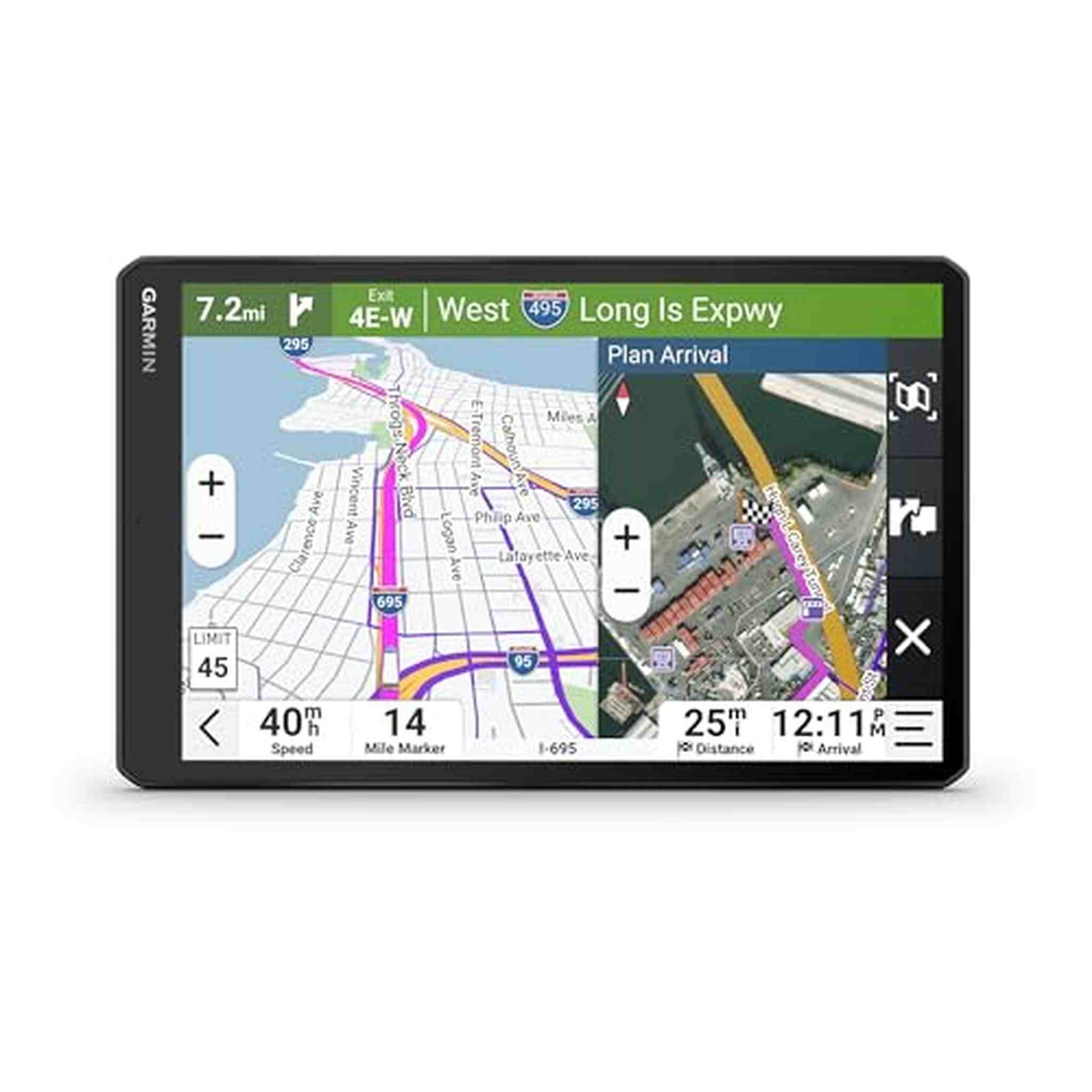 Garmin dēzl™ OTR1020, Extra-Large High-Res 10” GPS Truck Navigator, Custom Truck Routing, Satellite Imagery, Wind Speed, Community-Shared Loading Docks, Dual-Orientation Display Garmin