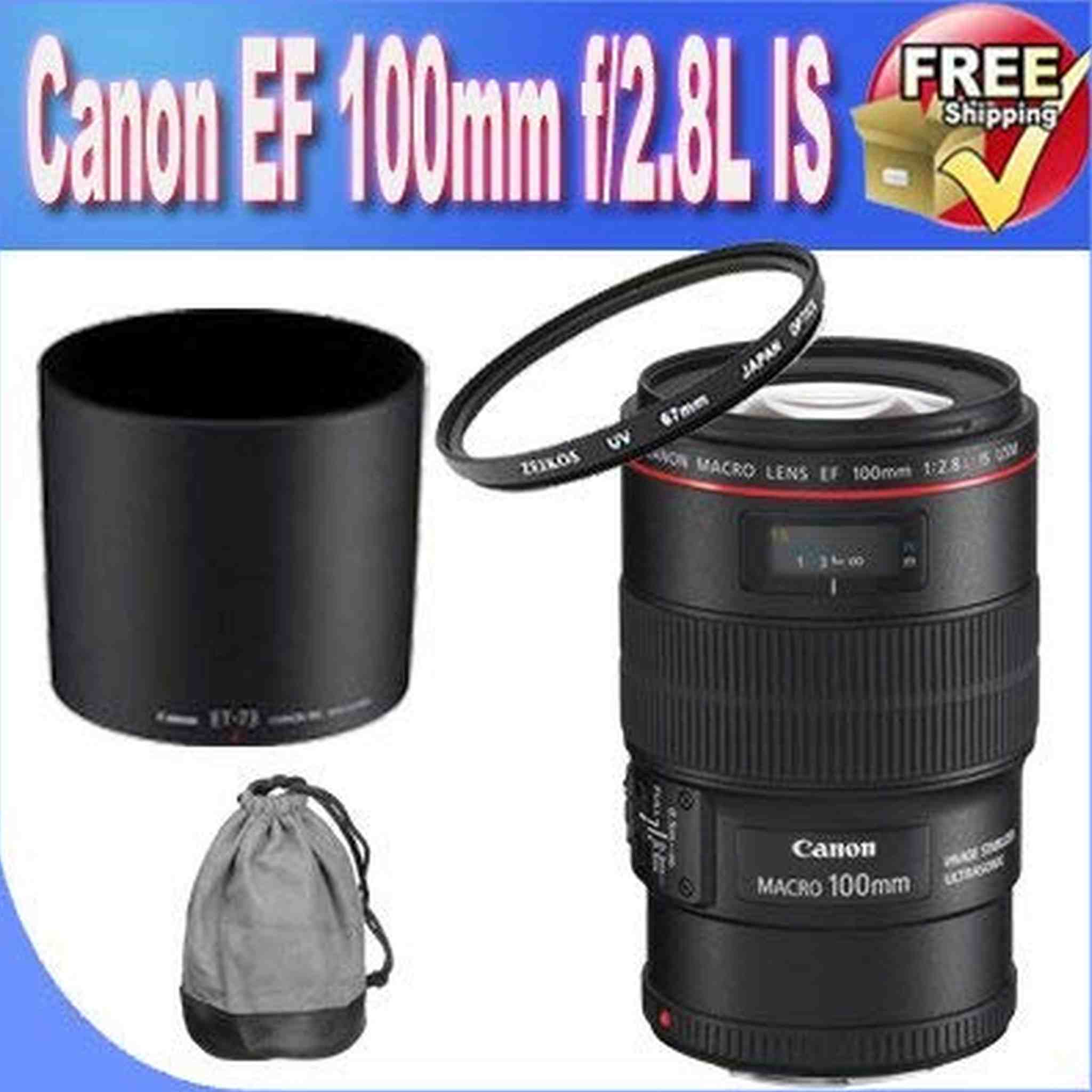 Canon EF 100mm f/2.8LMacro is USM Lens for Canon SLR Cameras + 67mm UV Filter!! Canon