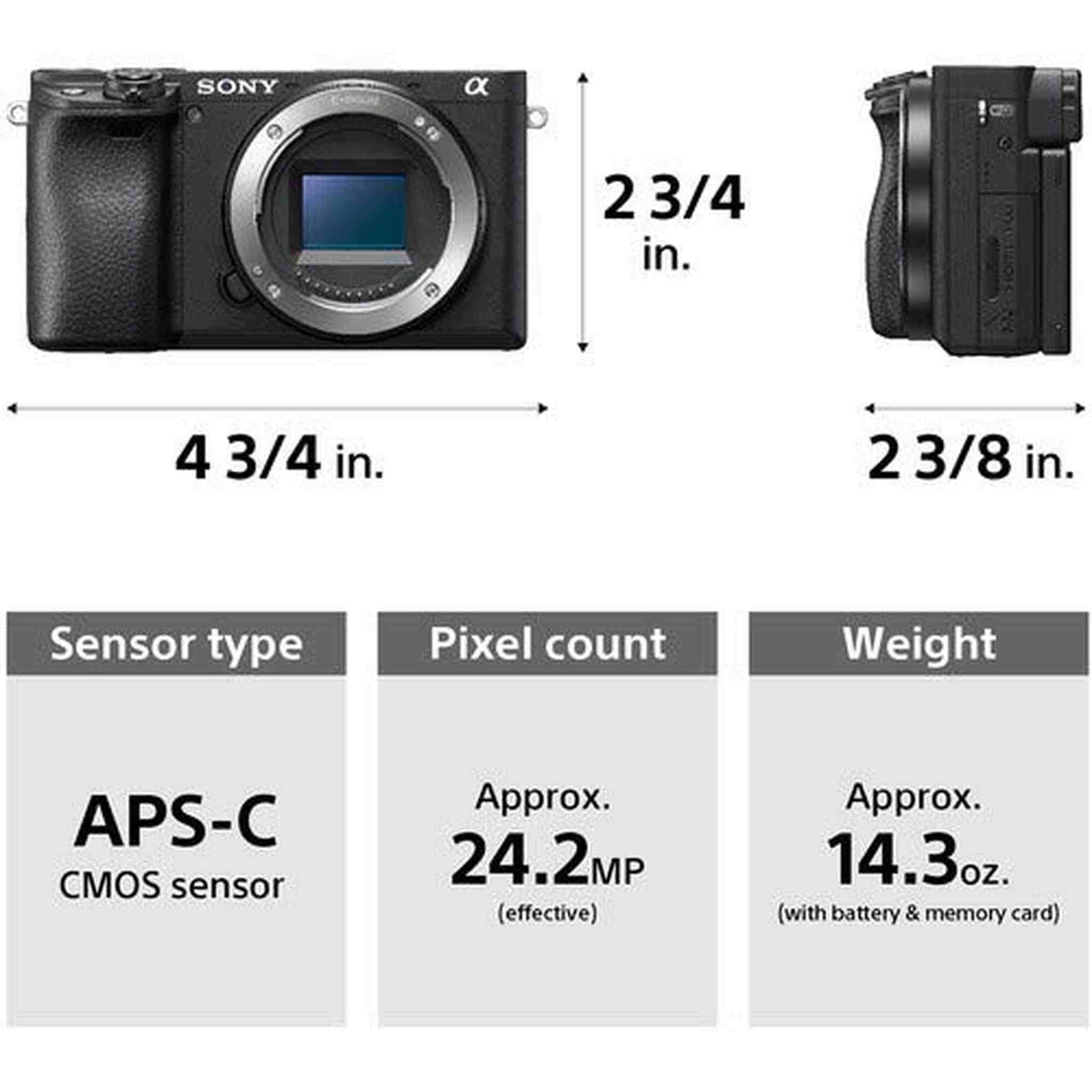 Sony Alpha a6400 Mirrorless Digital Camera with 16-50mm Lens Kit - International Model Sony