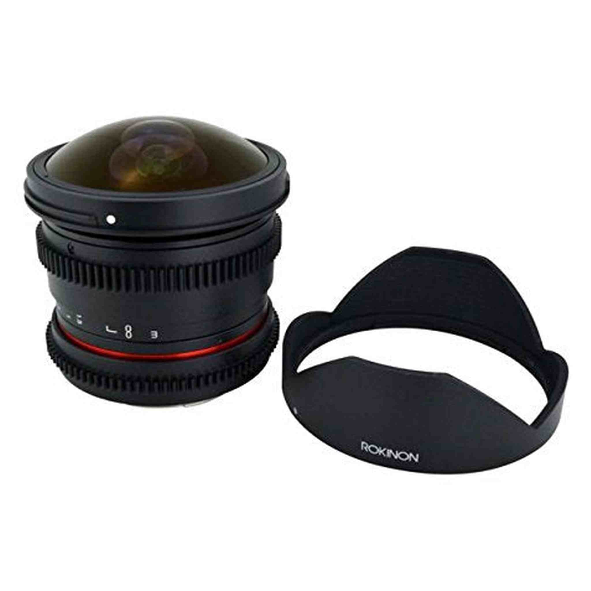 Rokinon 8mm T/3.8 Fisheye Cine Lens with Removable Hood for Sony E Rokinon