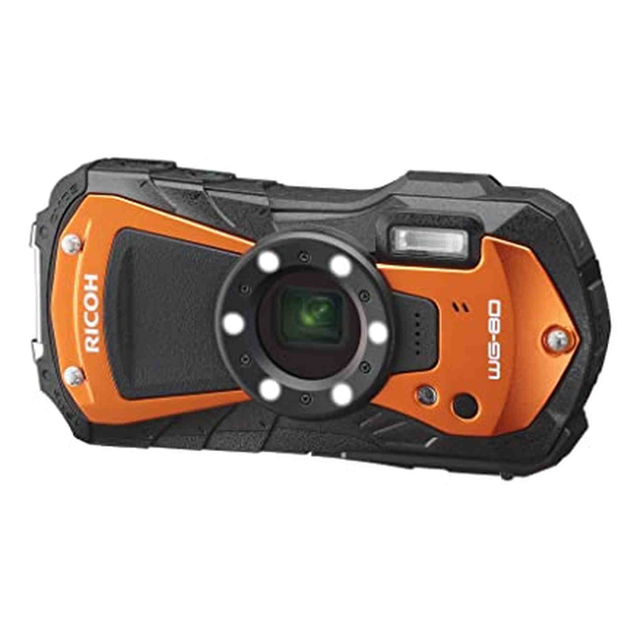 Ricoh WG-80 Orange Waterproof Digital Camera Shockproof Freezeproof Crushproof Ricoh