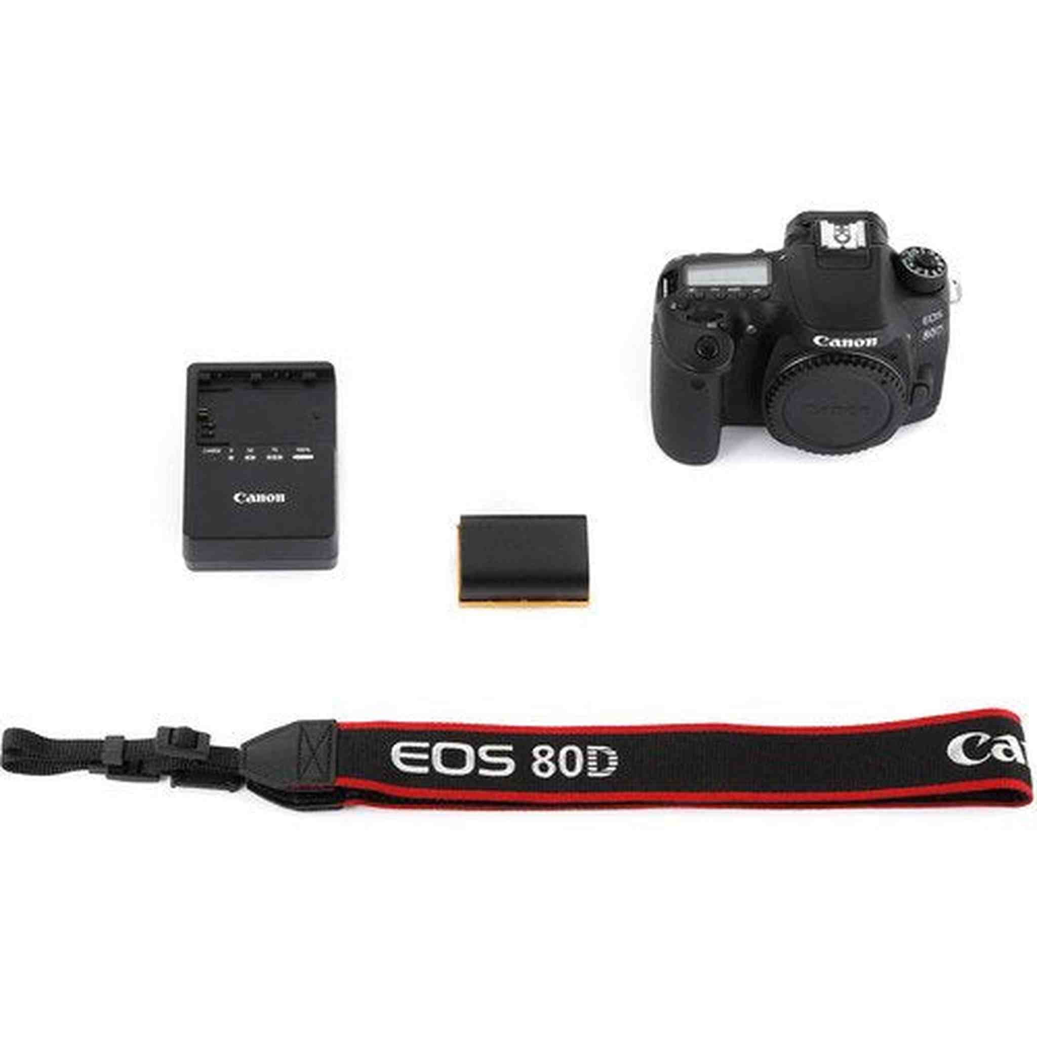 Canon EOS 80D DSLR Camera 1263C004 W/Bag, Extra Battery, LED Light, Mic, Filters and More - Advanced Bundle Canon