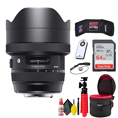 Sigma 12-24mm f/4 DG HSM Art Lens for Nikon F Deluxe Bundle With Accessories Sigma