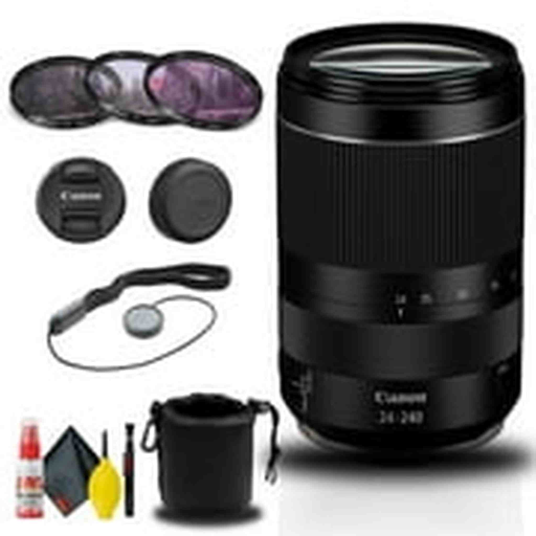 Canon RF 24-240mm f/4-6.3 IS USM Lens 3684C002 + Filter + Lens Pouch Base Bundle Canon