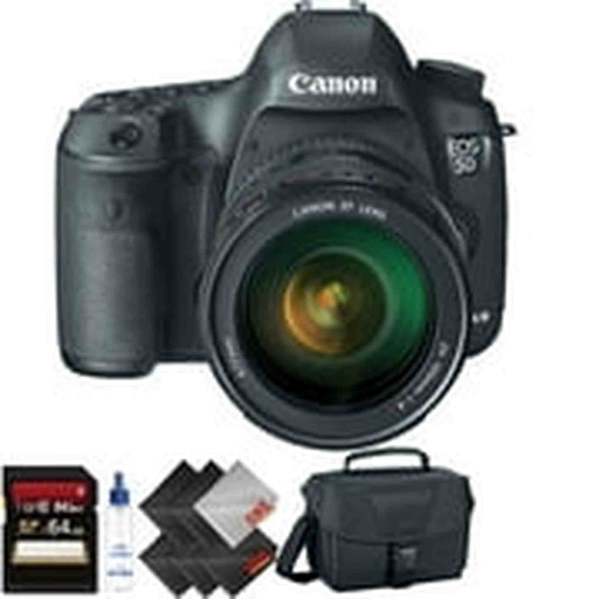 Canon EOS 5D Mark III DSLR Camera with 24-105mm Lens + 64GB Memory Card + 2 Year Accidental Warranty Bundle Canon