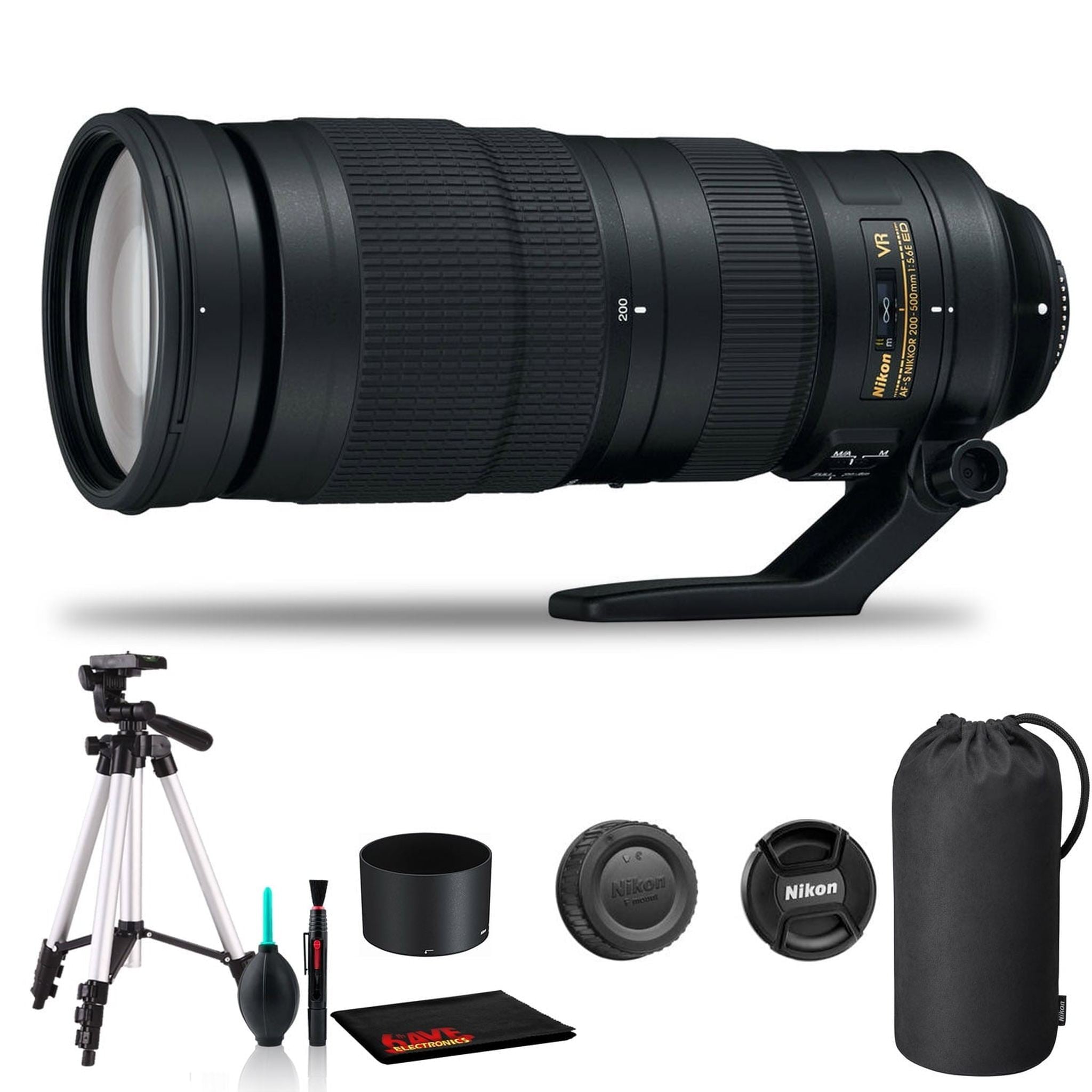 Nikon AF-S NIKKOR 200-500mm f/5.6E ED VR Lens Includes Tripod Intl Model Nikon