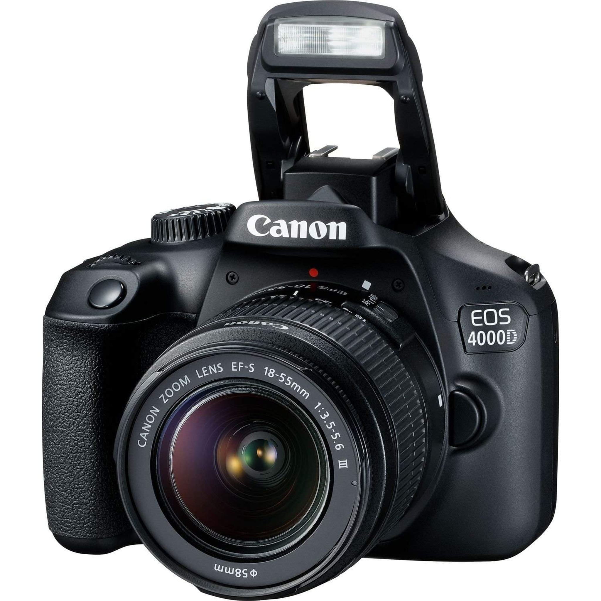 Canon EOS 4000D DSLR Camera & EF-S 18-55 mm f/3.5-5.6 IS III Lens + 75-300mm Telephoto Zoom Lens + 64GB Memory Card + Camera Bag Canon