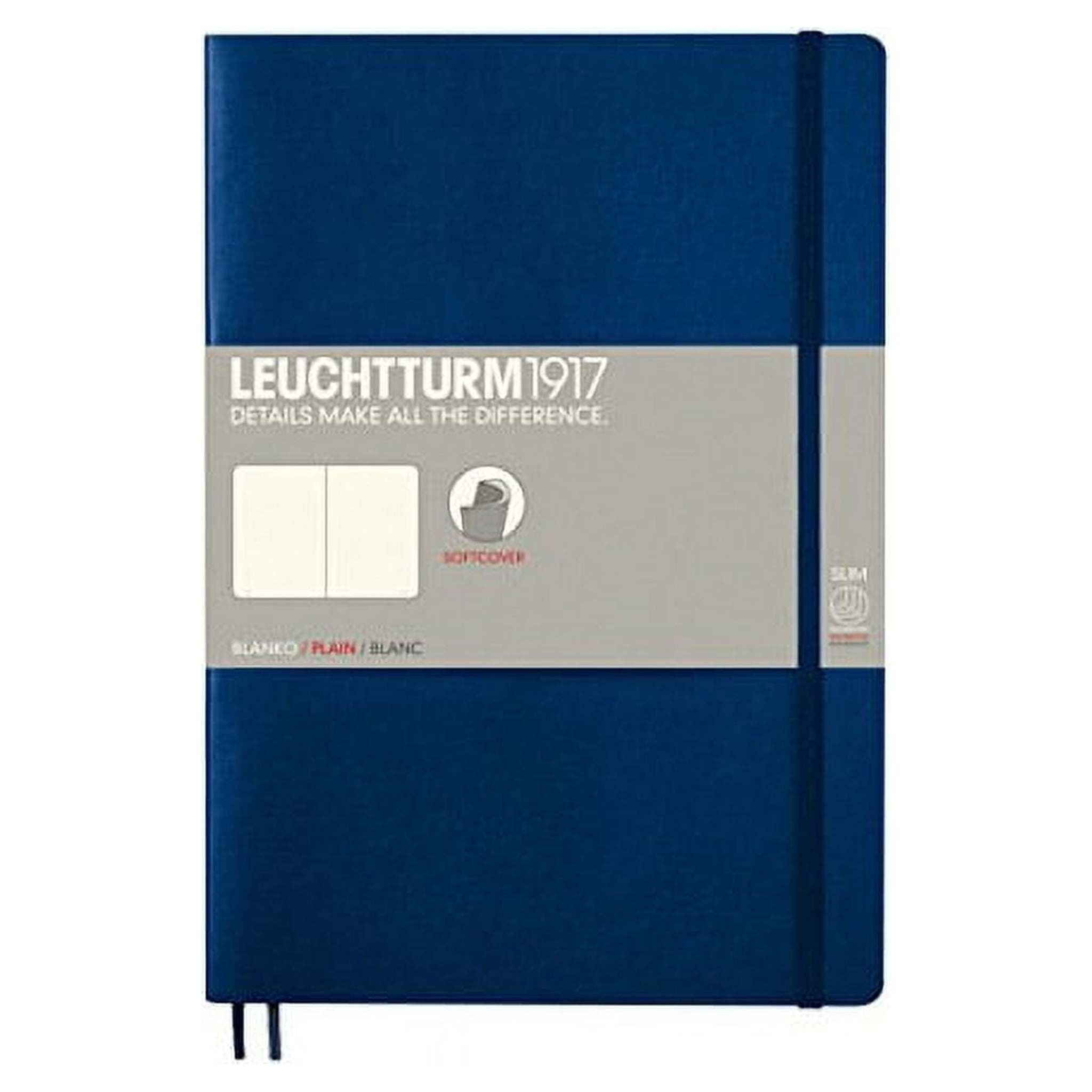 LEUCHTTURM1917 - Composition B5 Plain Softcover Notebook Navy - 123 Numbered Pages Leuchtturm