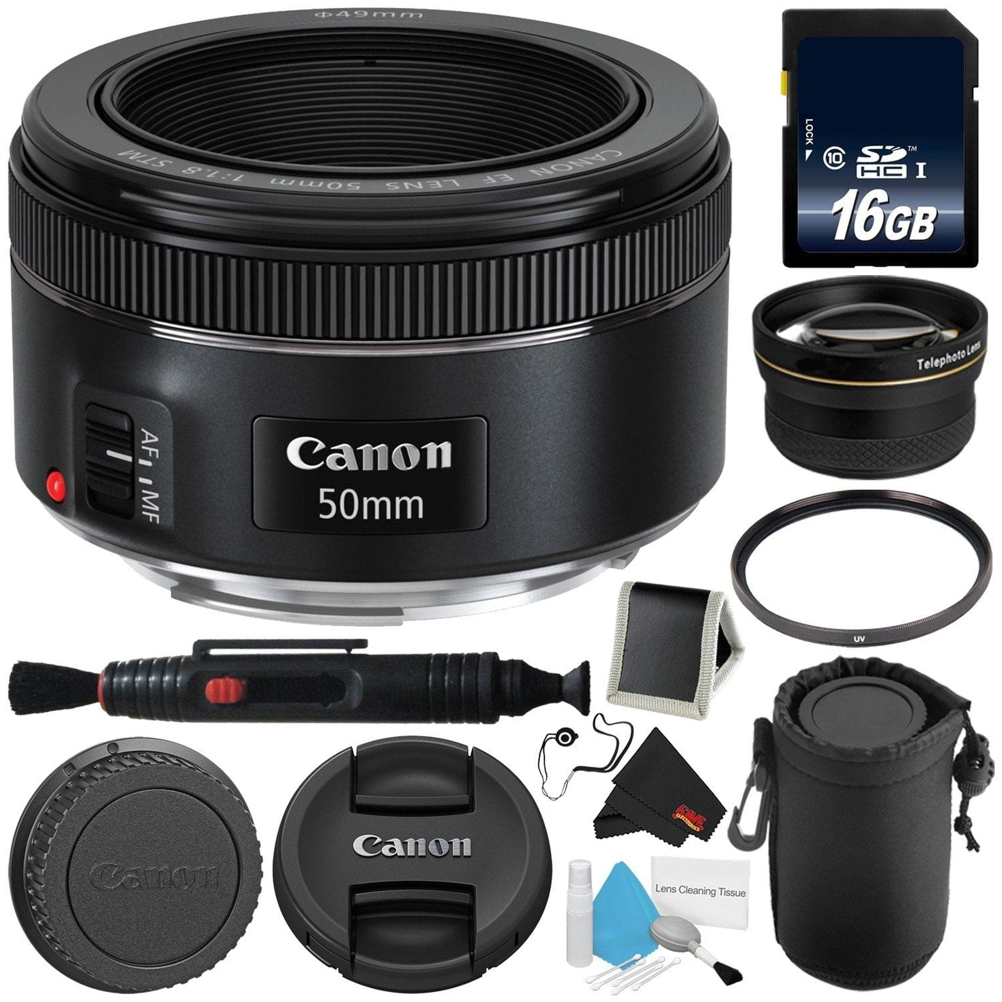 Canon EF 50mm f/1.8 STM Lens 0570C002 - Advanced Bundle - International Version Canon