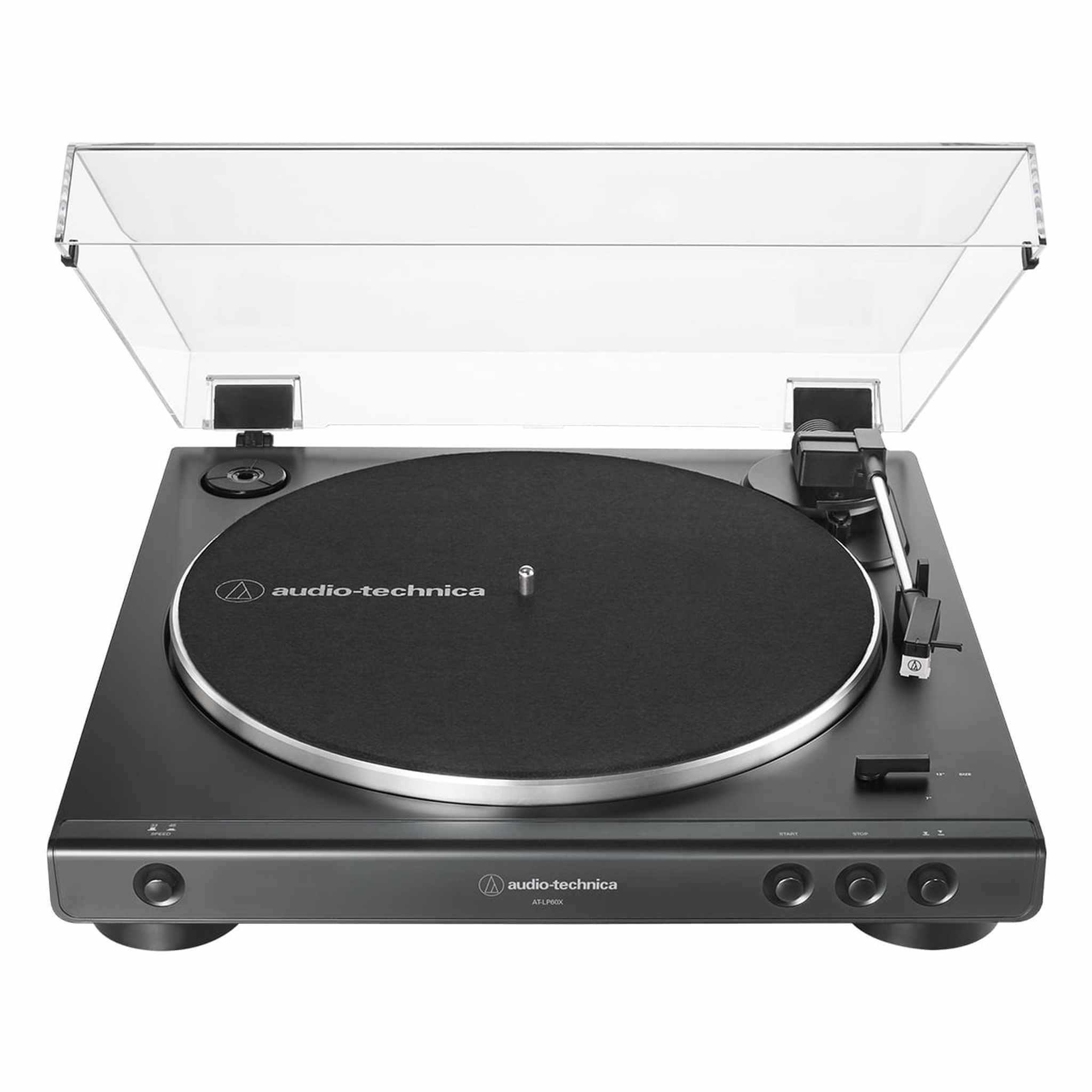 Audio-Technica AT-LP60X-BK Fully Automatic Belt-Drive Stereo Turntable, Black, Hi-Fi, 2 Speed, Dust Cover, Anti-Resonance, Die-Cast Aluminum Platter Audio-Technica