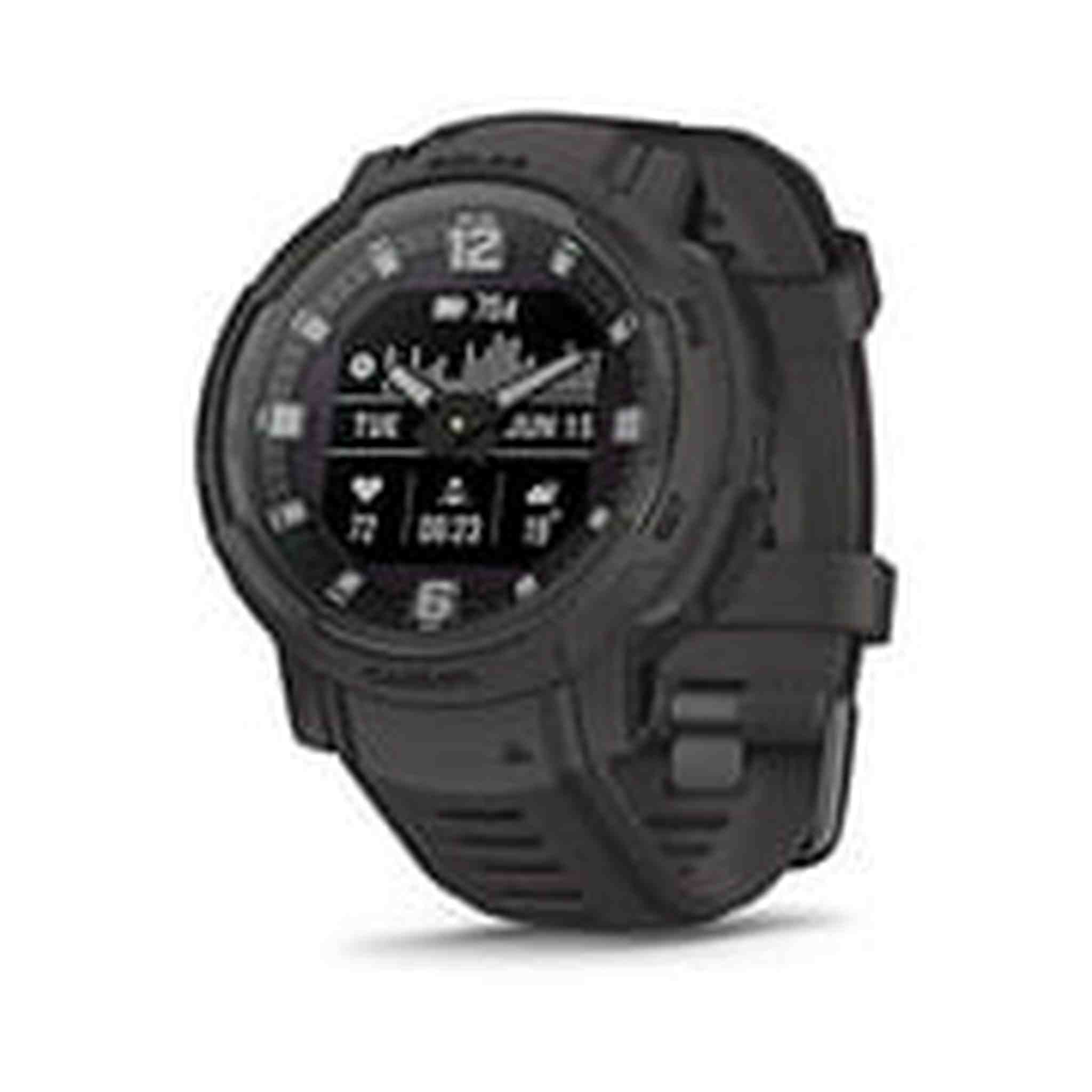 Garmin Instinct Crossover Solar, Rugged Hybrid Smartwatch with Solar, Analog Hands and Digital Display, Graphite Garmin