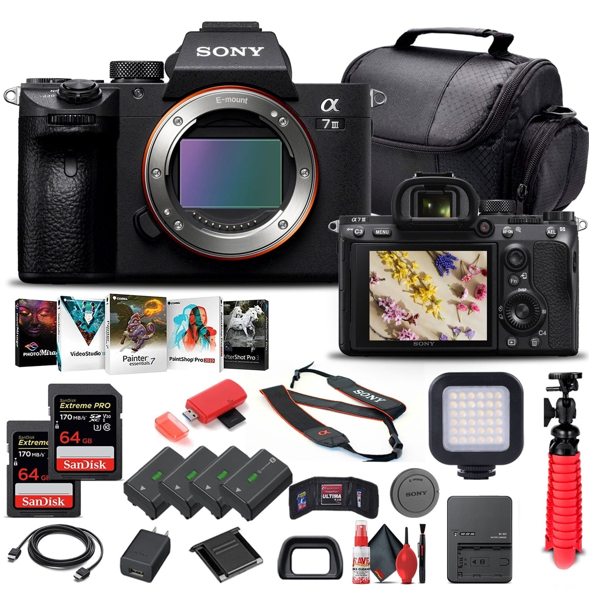 Sony Alpha a7 III Mirrorless Camera Body Only ILCE7M3/B - Pro Bundle Sony