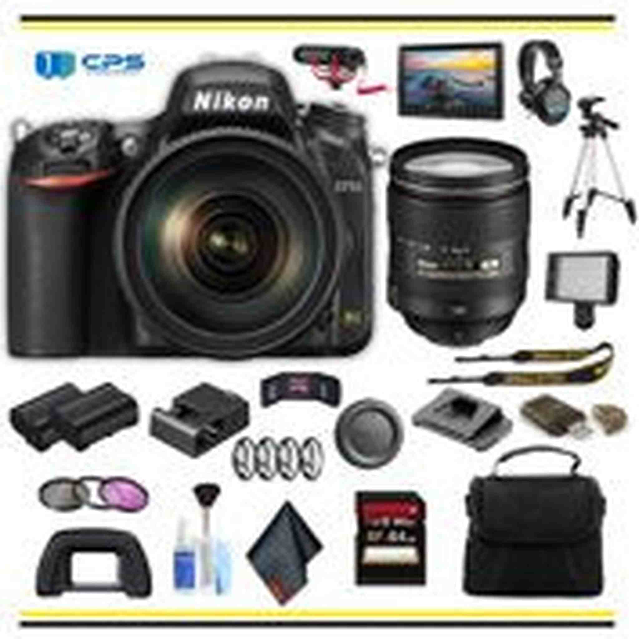 Nikon D750 DSLR Camera with 24-120mm Lens 1549 Professional Bundle W/ Bag, Extra Battery, LED Light, Mic, Filters, Tripod, Monitor and More- International Model Nikon