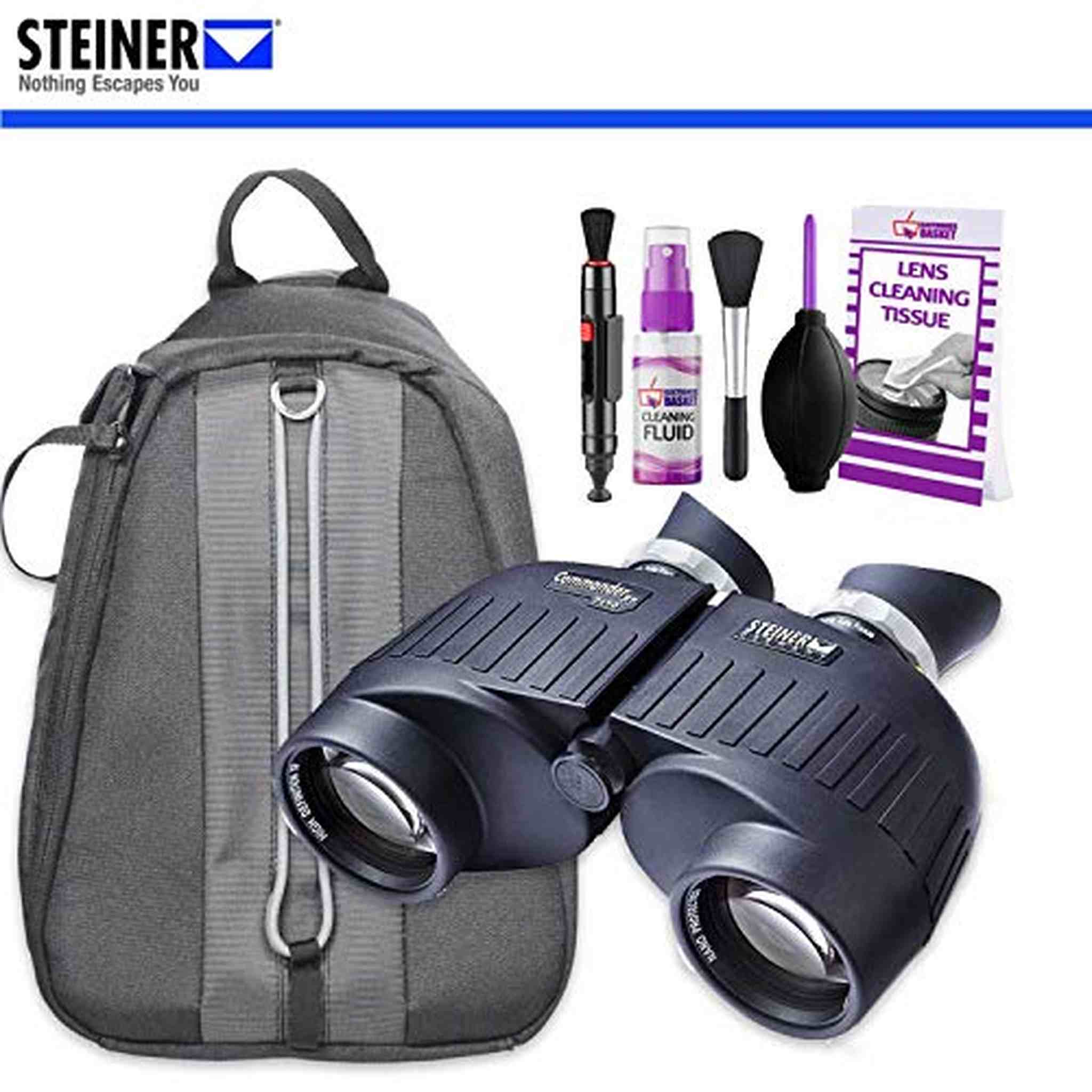 Steiner 7x50 Commander Binoculars With Padded Backpack AND Cleaning Kit Steiner