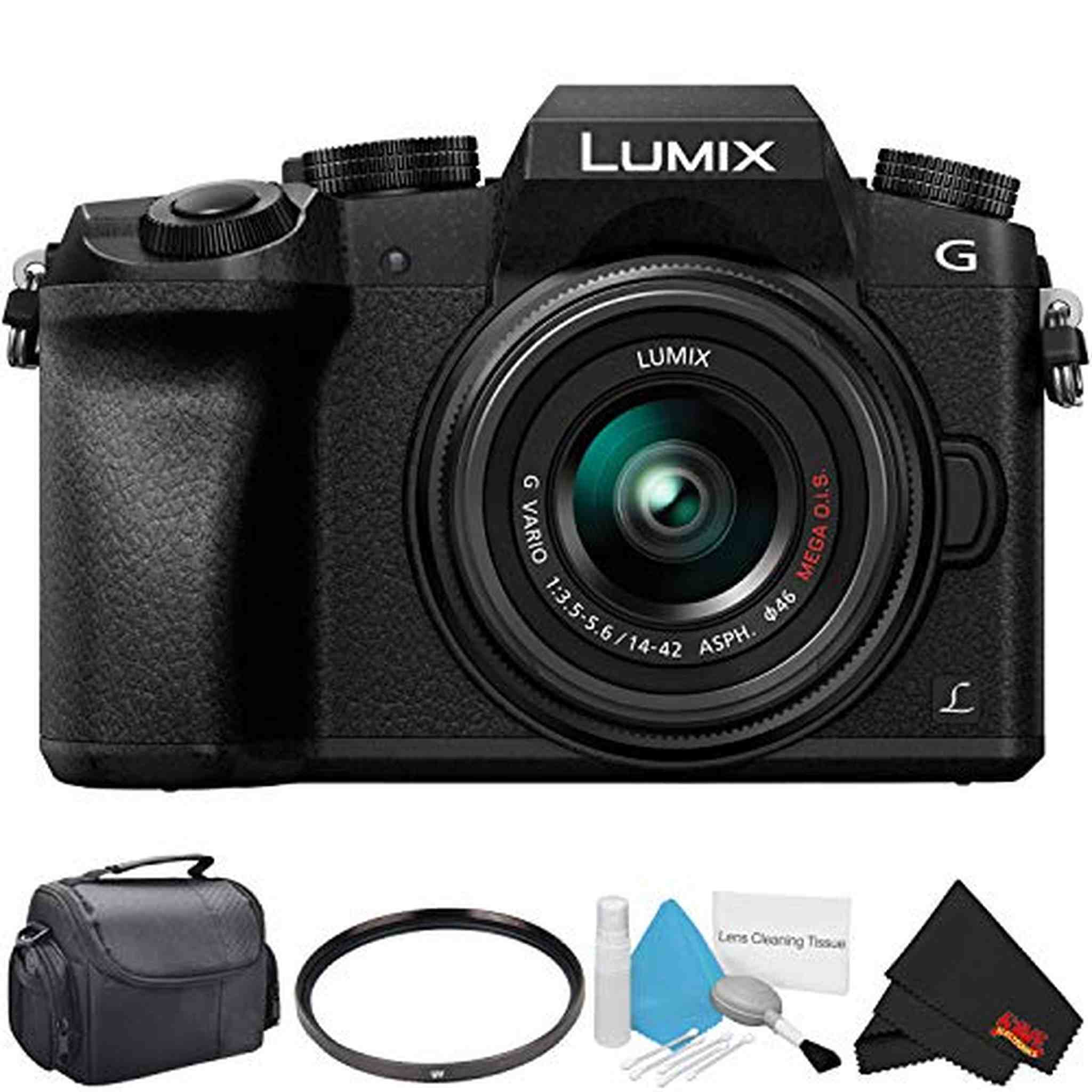 Panasonic Lumix DMC-G7 Mirrorless Digital Camera with 14-42mm Lens - Starter Bundle Panasonic