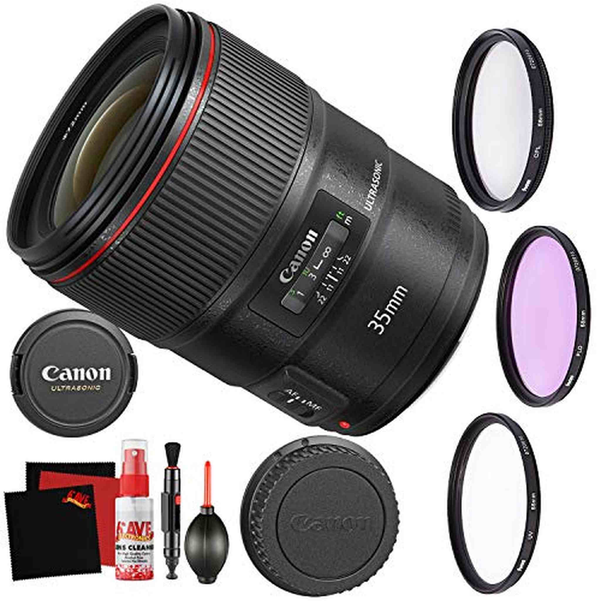 Canon EF 35mm f/1.4L II USM Lens Accessory Bundle International Model Canon