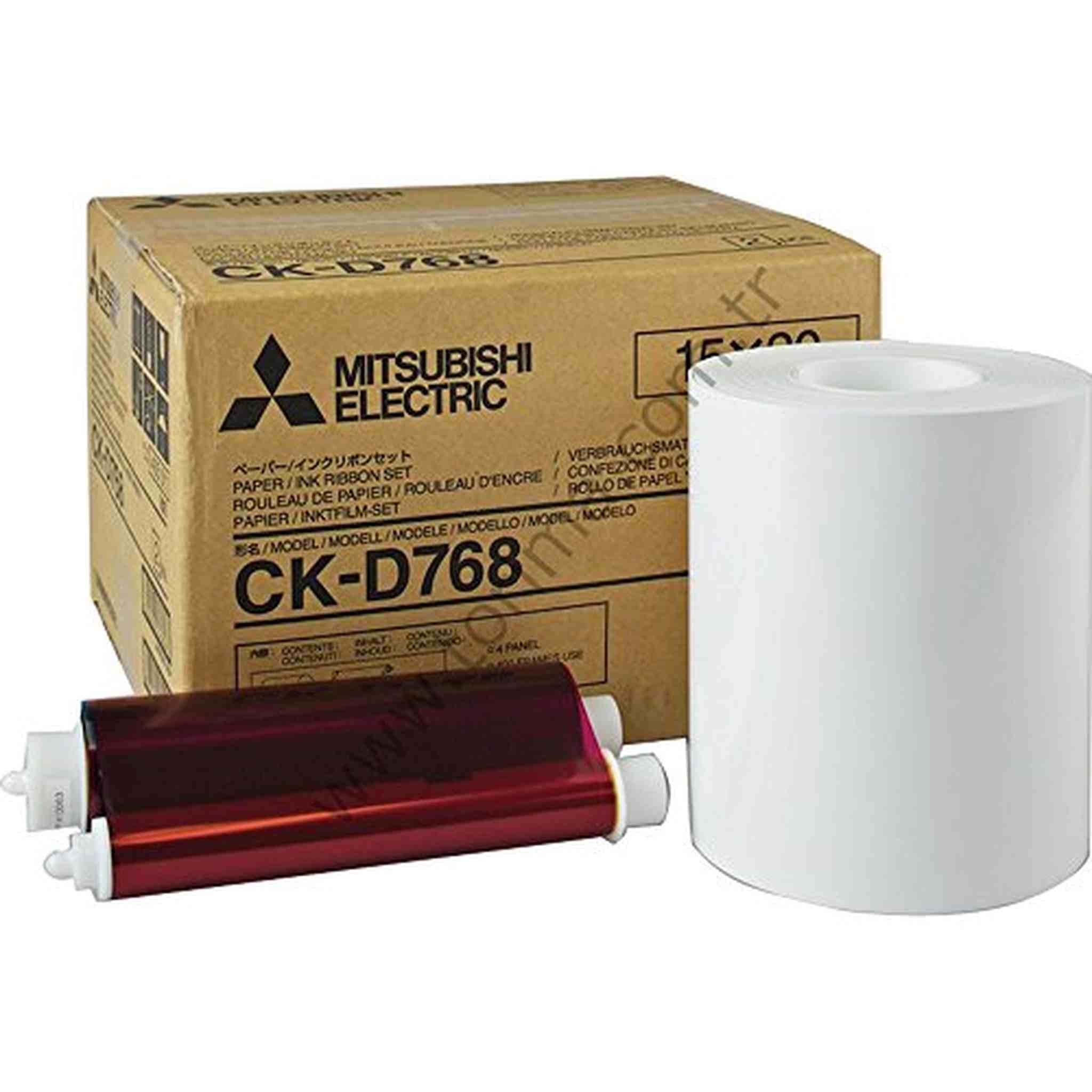 Mitsubishi 6 x 8 Glossy Laminated Paper Roll and Inksheet For CP-D70DW; CP-D707DW Printers Mitsubishi