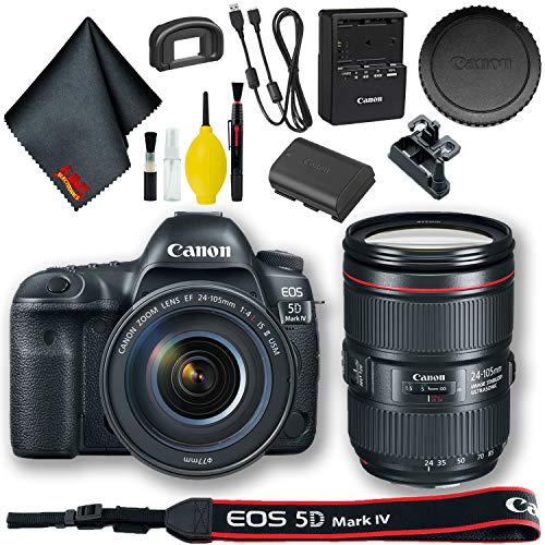 Canon EOS 5D Mark IV DSLR Camera with 24-105mm f/4L II Lens International Model Base Bundle Canon