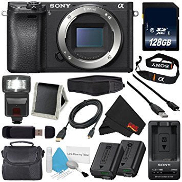 Sony Alpha a6300 Mirrorless Digital Camera International Model + NP-FW50 Replacement Lithium Ion Battery + External Ra Sony