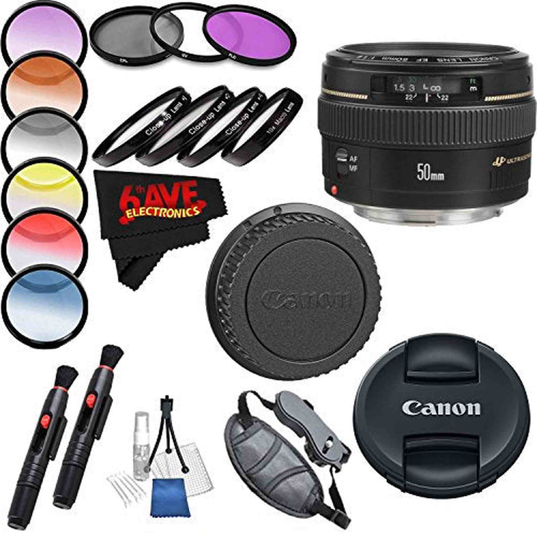 Canon EF 50mm f/1.4 USM Lens International Version Professional Accessory Combo Canon