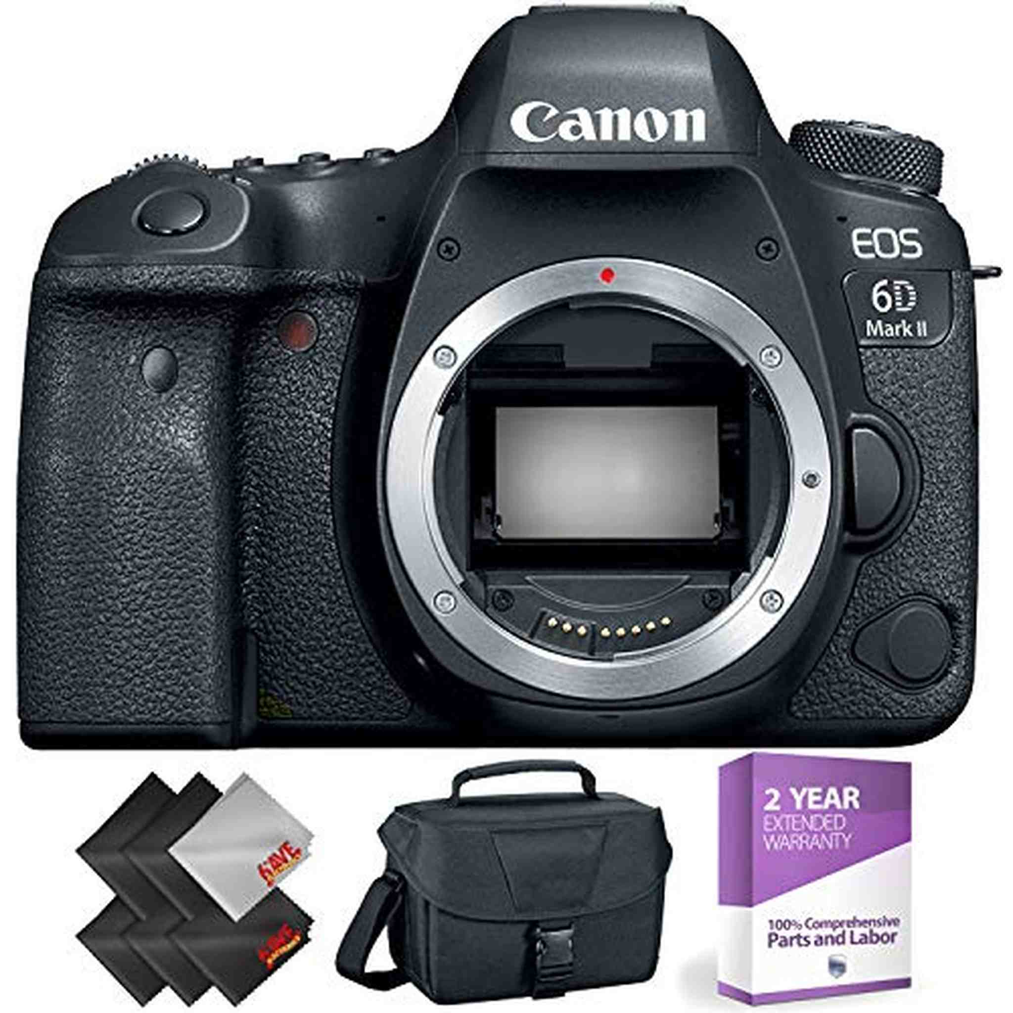 Canon EOS 6D Mark II DSLR Camera Body Only + 1 Year Warranty Base Bundle Canon