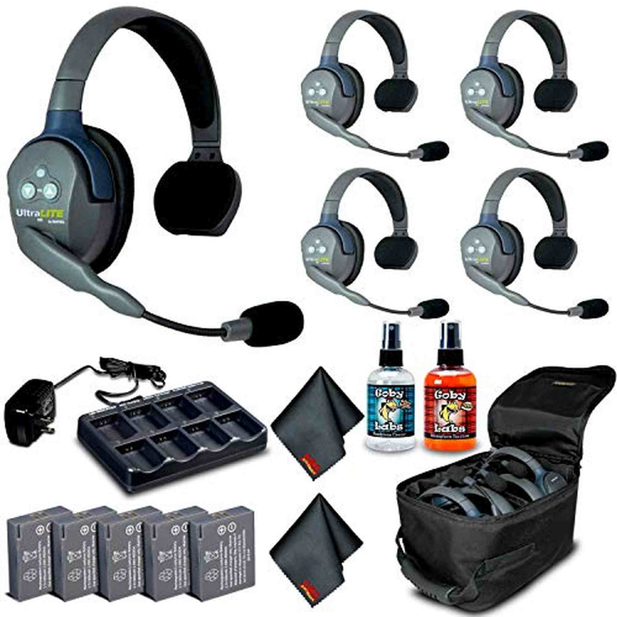 Eartec UL5S UltraLITE 5-Person Headset System USA Bundle Eartec