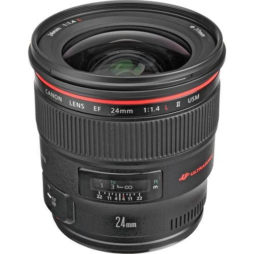 Canon EF 24mm f/1.4L II USM Lens for Canon EF Mount + Accessories International Model with 2 Year Warranty Canon