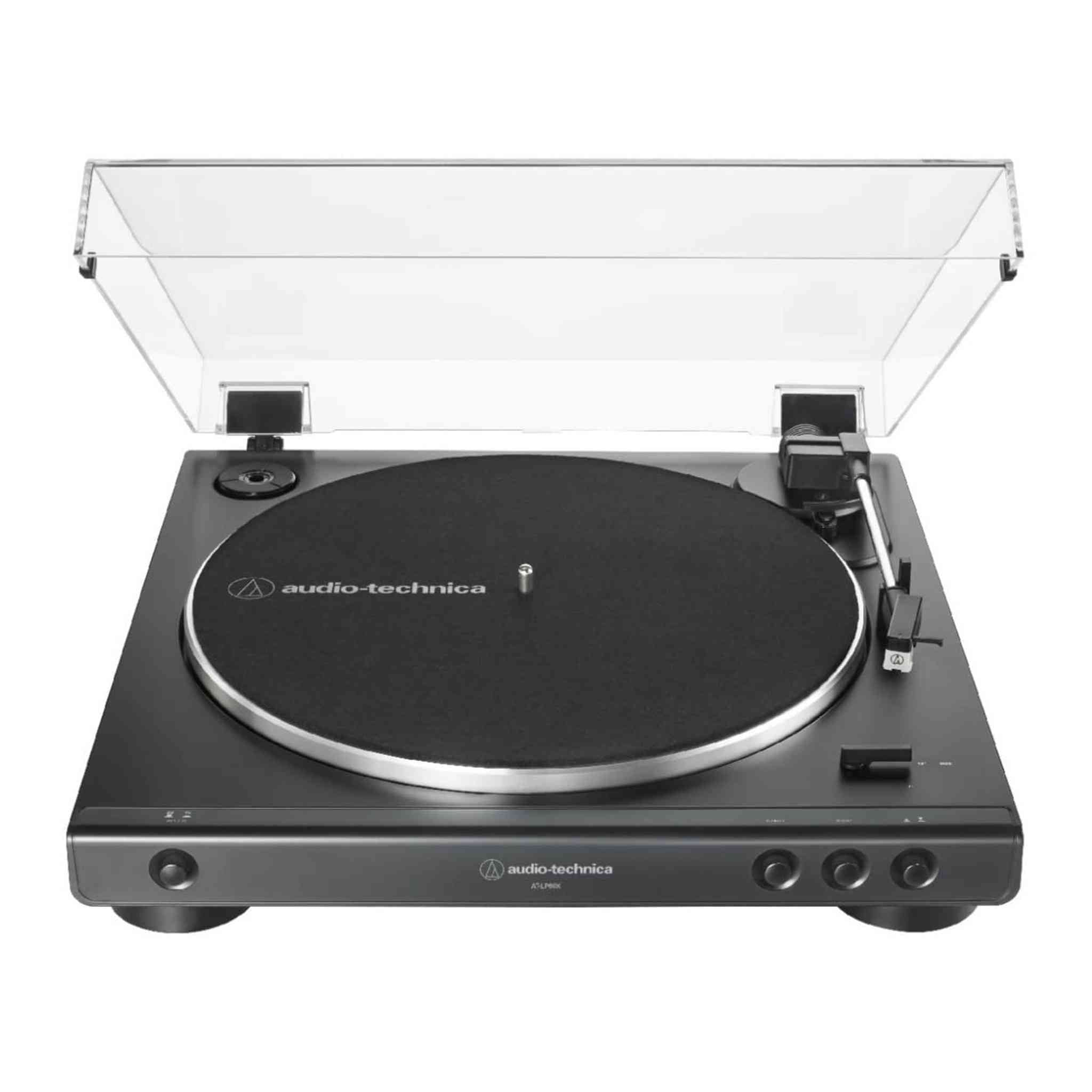 Audio-Technica AT-LP60X-BK Fully Automatic Belt-Drive Stereo Turntable, Black, Hi-Fi, 2 Speed, Dust Cover, Anti-Resonance, Die-Cast Aluminum Platter Audio-Technica