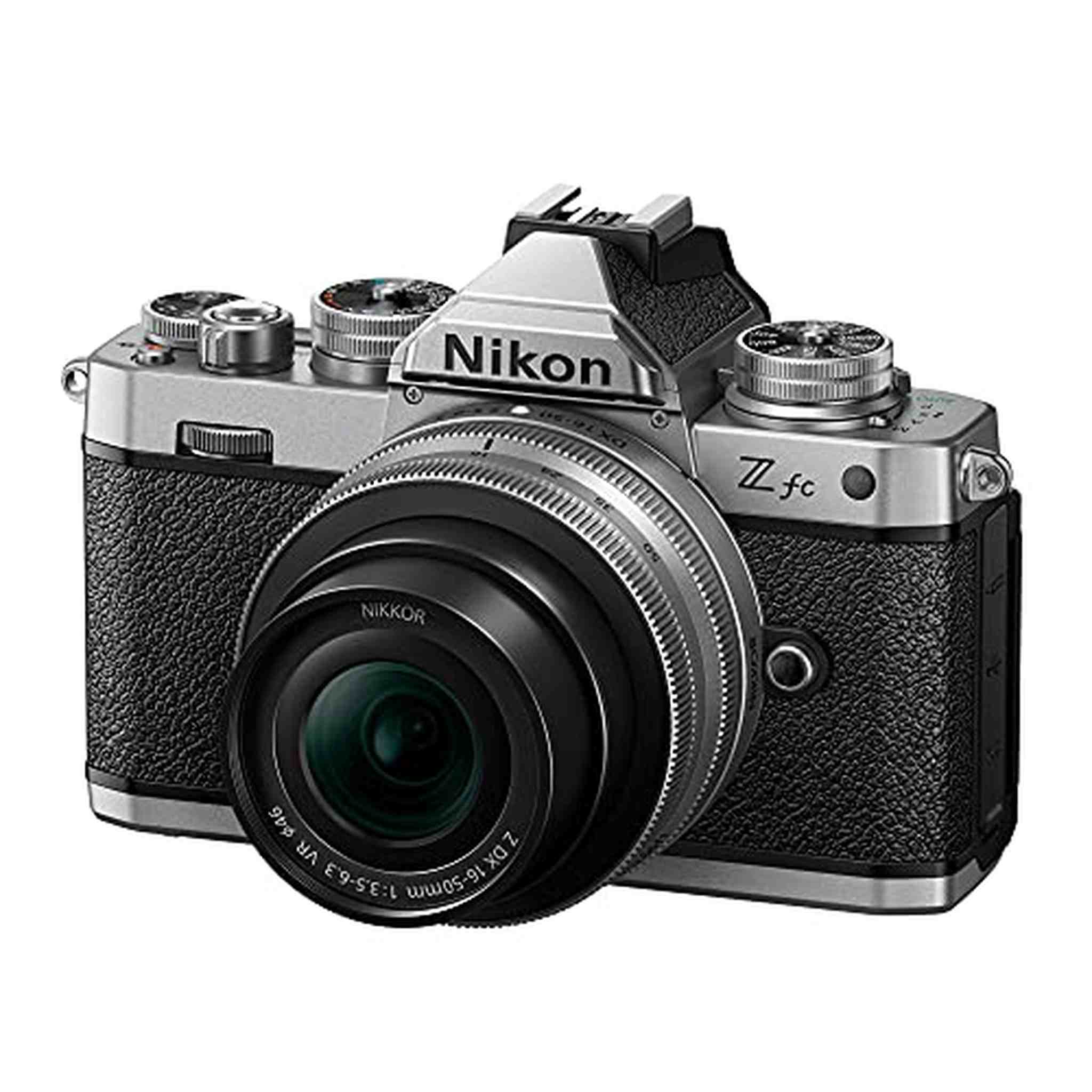 Nikon Z fc DX-Format Mirrorless Camera Body w/NIKKOR Z DX 16-50mm f/3.5-6.3 VR - Silver International Model Nikon