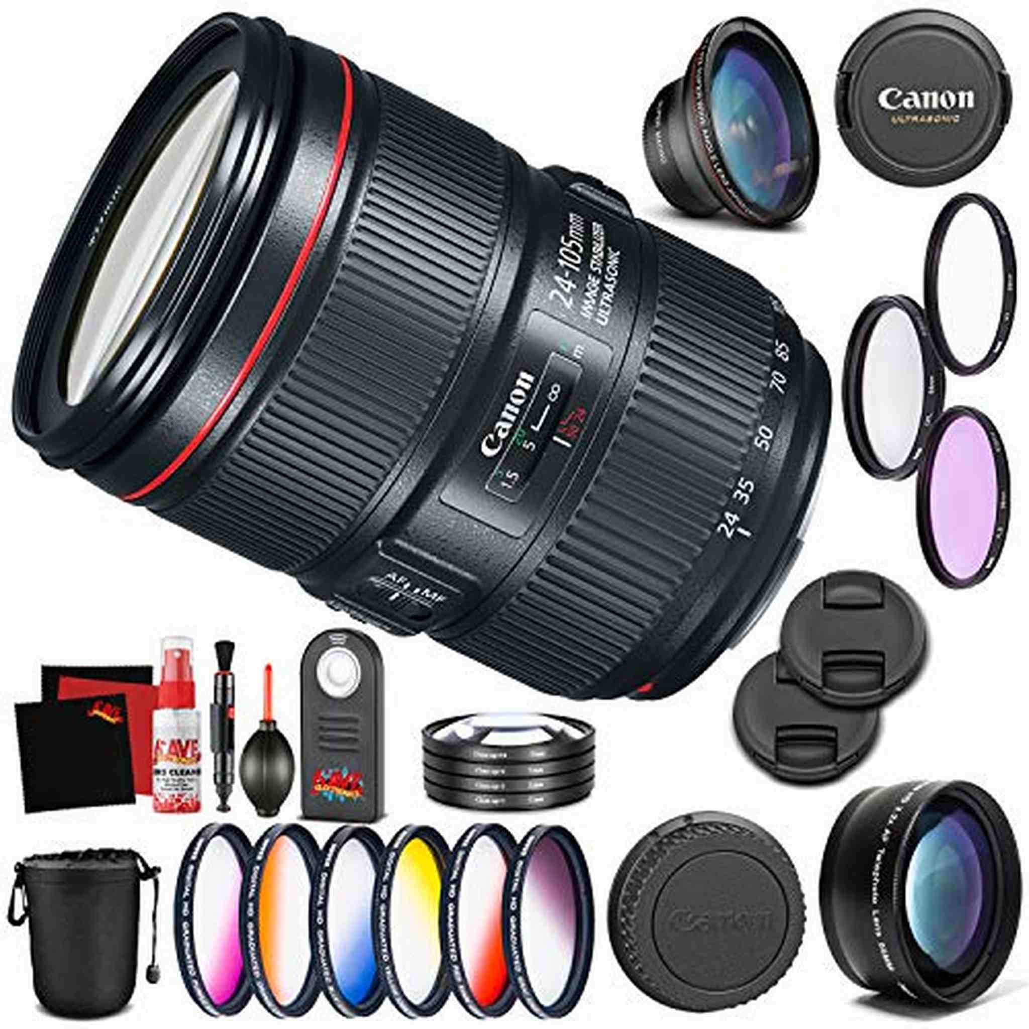 Canon EF 24-105mm f/4L is II USM Lens Professional Kit International Model Bundle