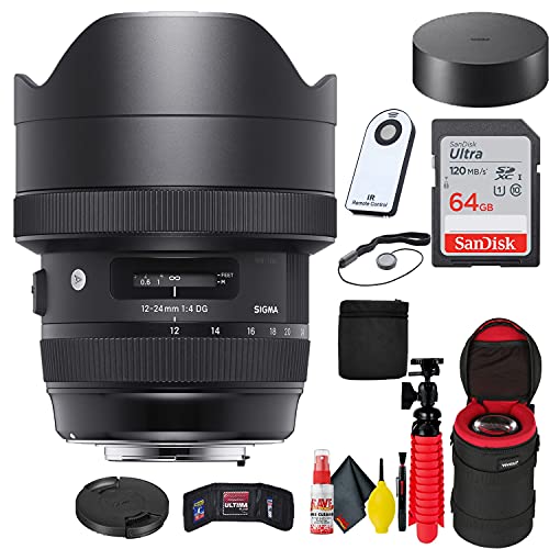 Sigma 12-24mm f/4 DG HSM Art Lens for Nikon F + 64GB SD Card Bundle Sigma