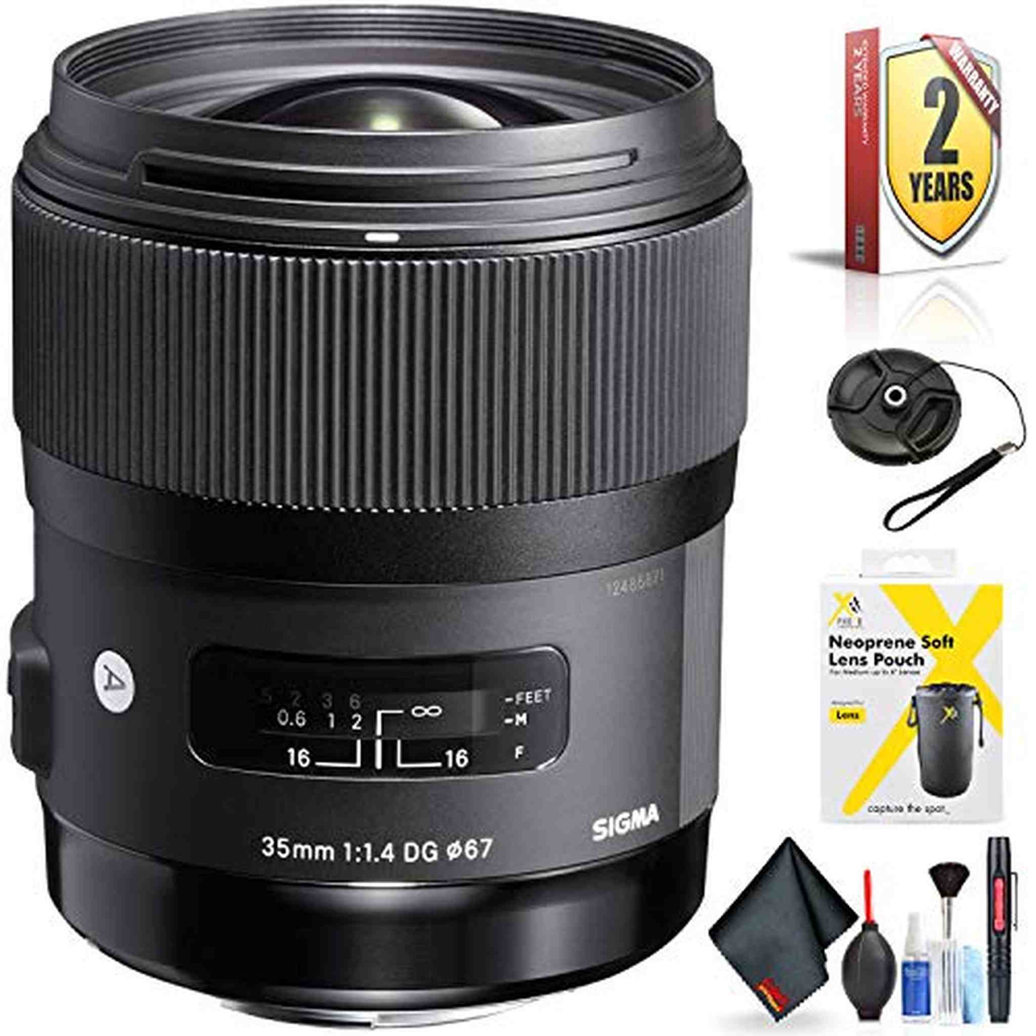 Sigma 35mm f/1.4 DG HSM Art Lens for Nikon F for Nikon F Mount + Accessories International Model with 2 Year Warranty Sigma